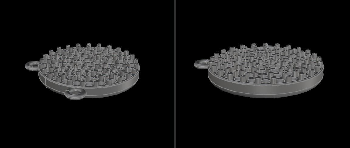 ROUND CLUSTER STUD PENDANT 1MM LARGE SIZE 3D print model_12