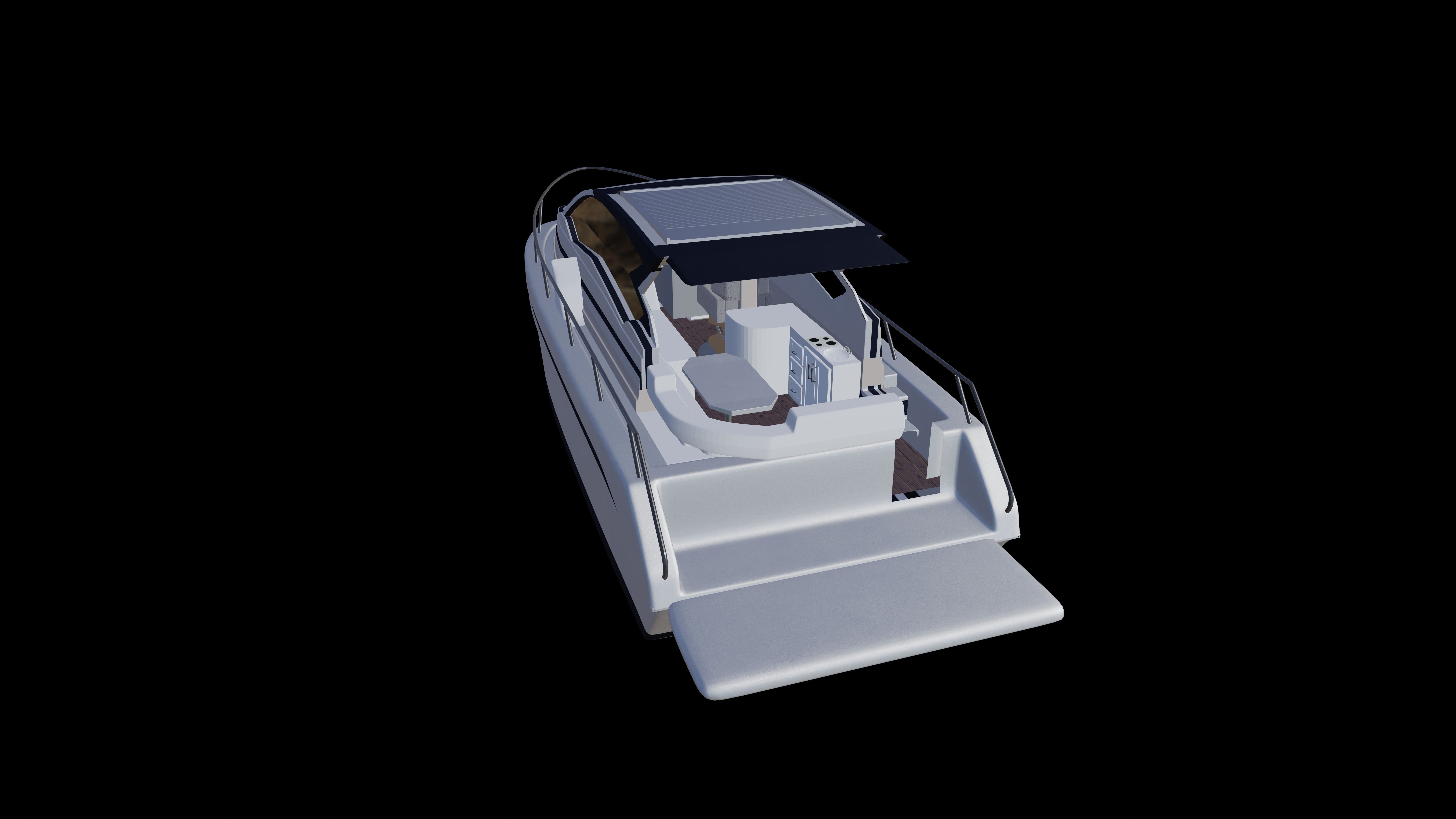 3D Yacht motor boat 3D model_2