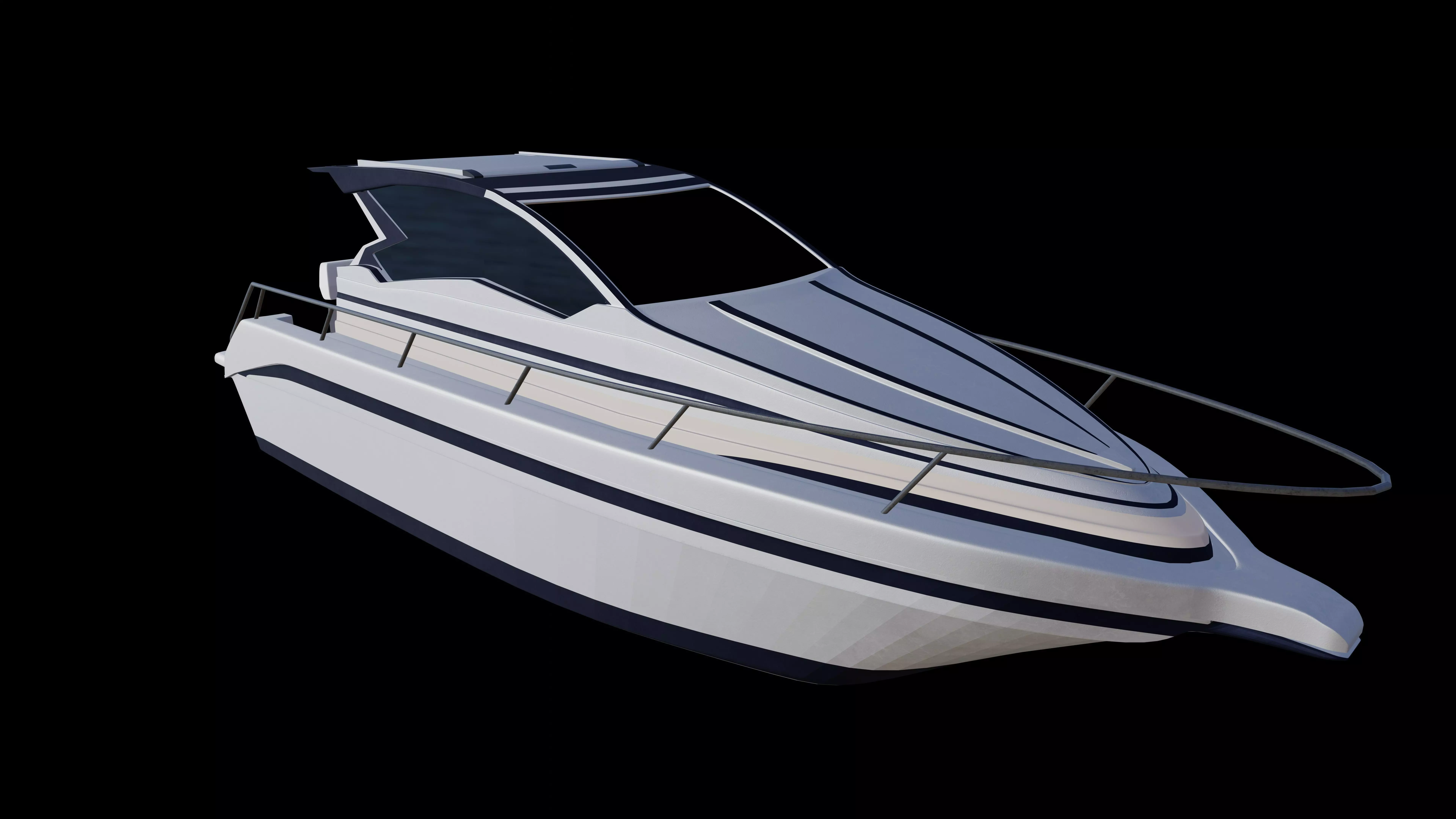3D Yacht motor boat 3D model_0