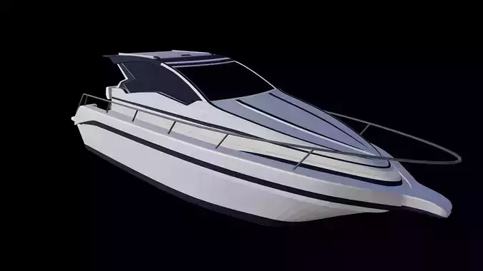 3D Yacht motor boat