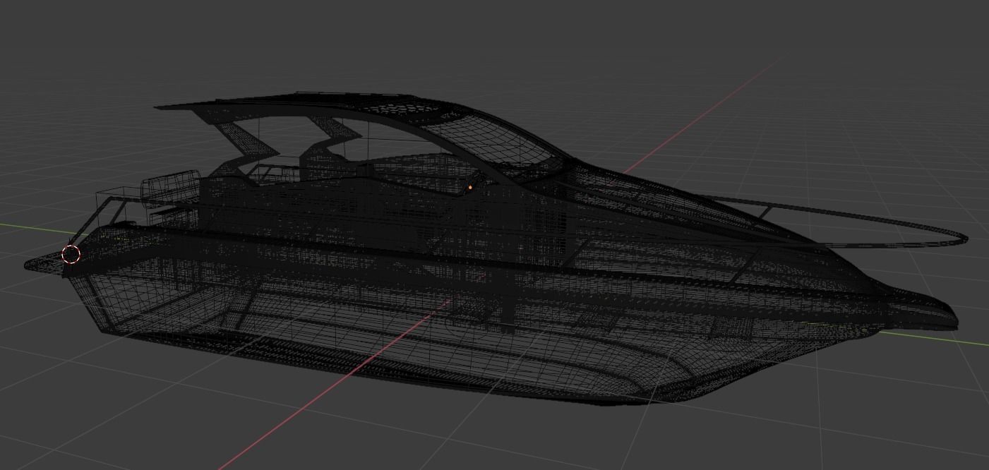 3D Yacht motor boat 3D model_1