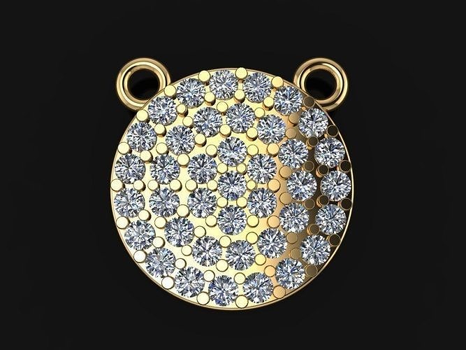 ROUND CLUSTER STUD PENDANT 1MM MID SIZE 3D print model
