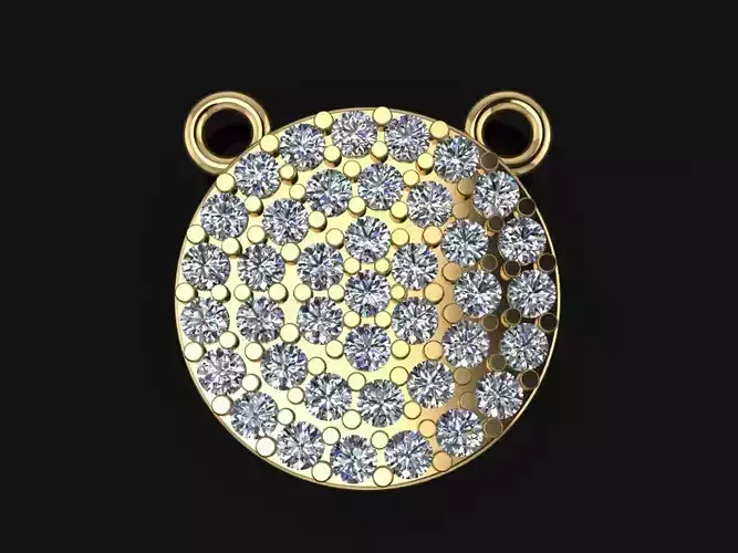 ROUND CLUSTER STUD PENDANT 1MM MID SIZE 3D print model