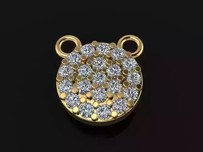 ROUND CLUSTER STUD PENDANT 1MM SMALL SIZE 3D print model