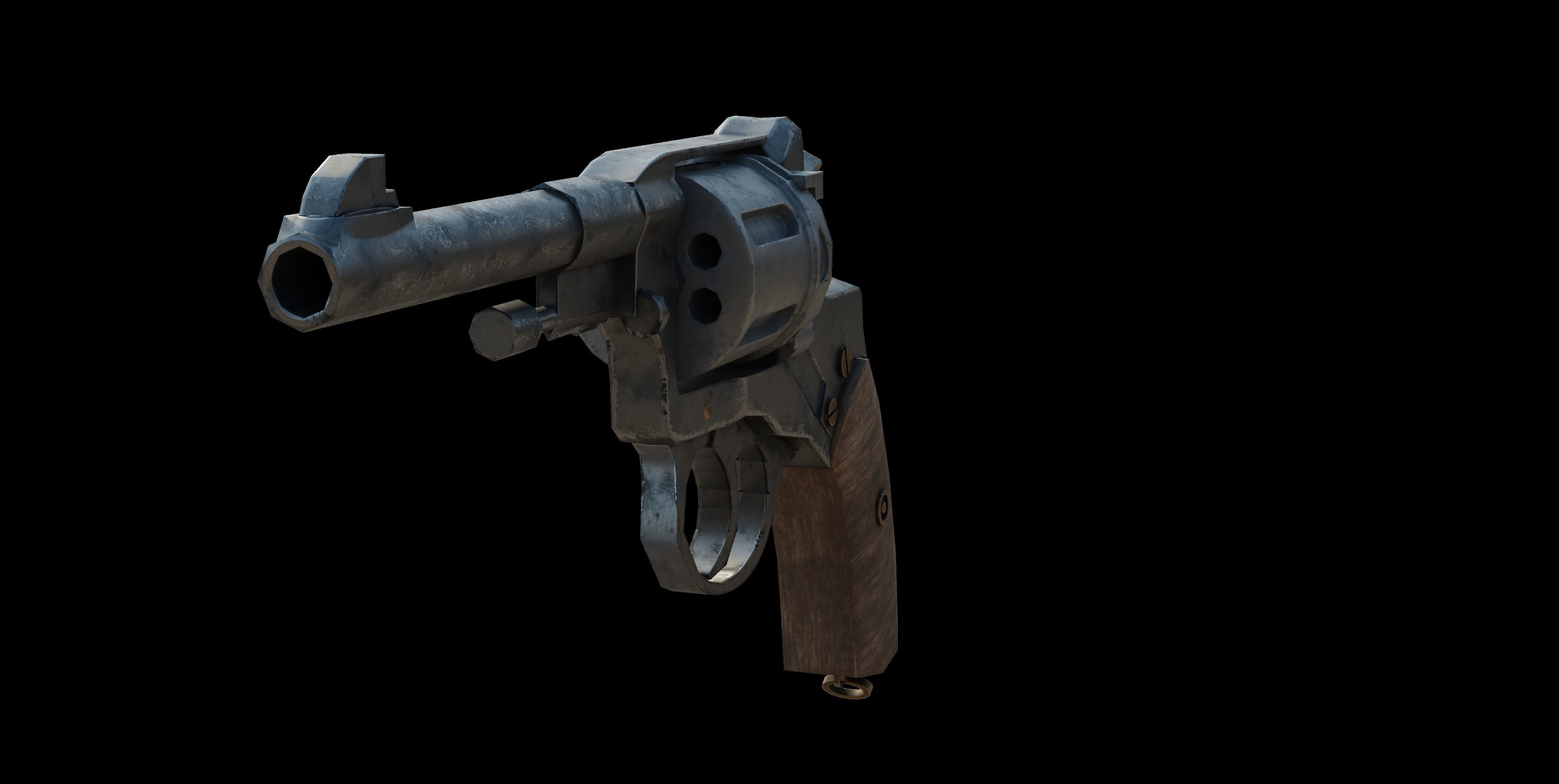 Nagant M1895 Low-poly 3D model_9