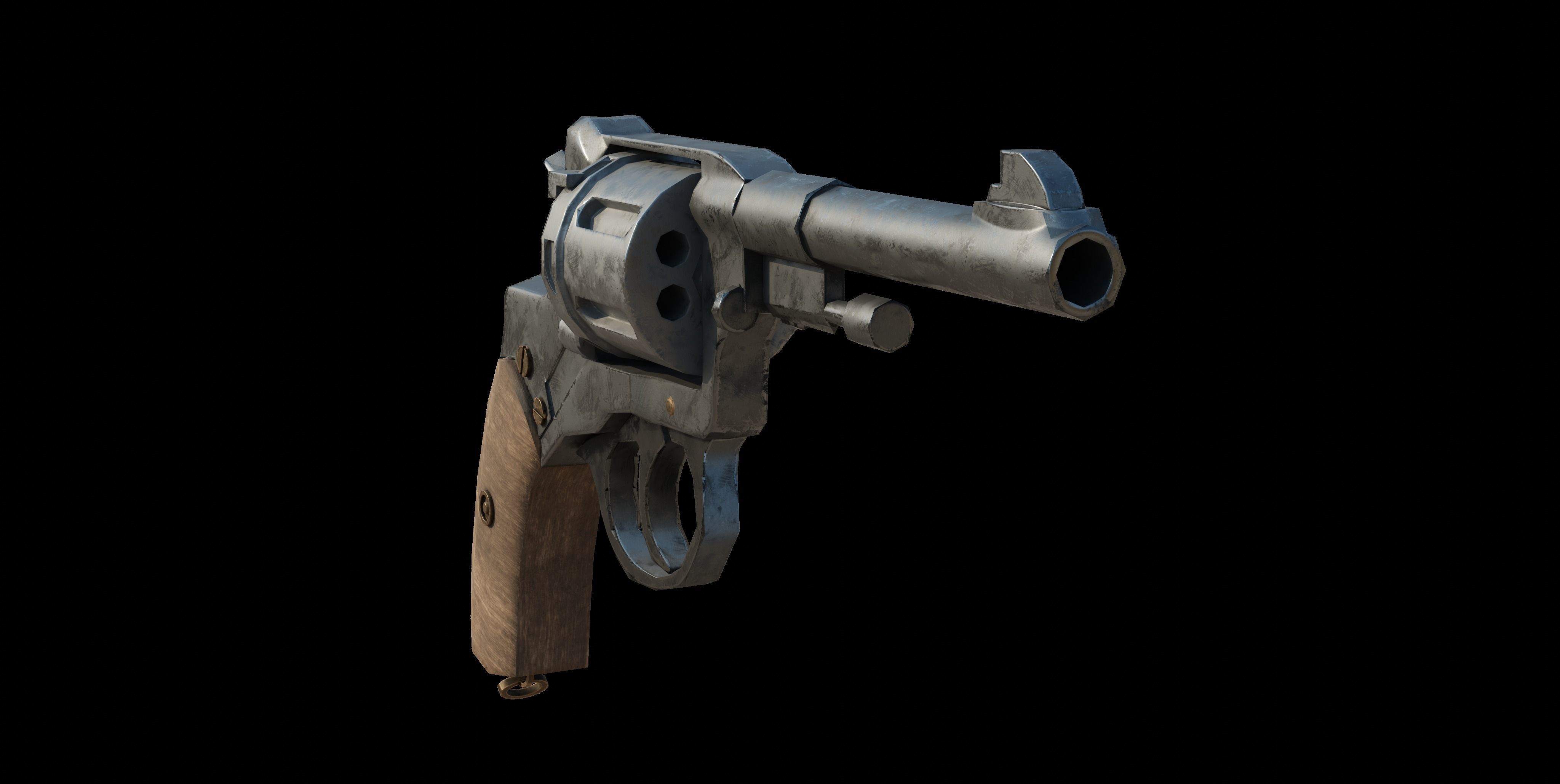 Nagant M1895 Low-poly 3D model_3