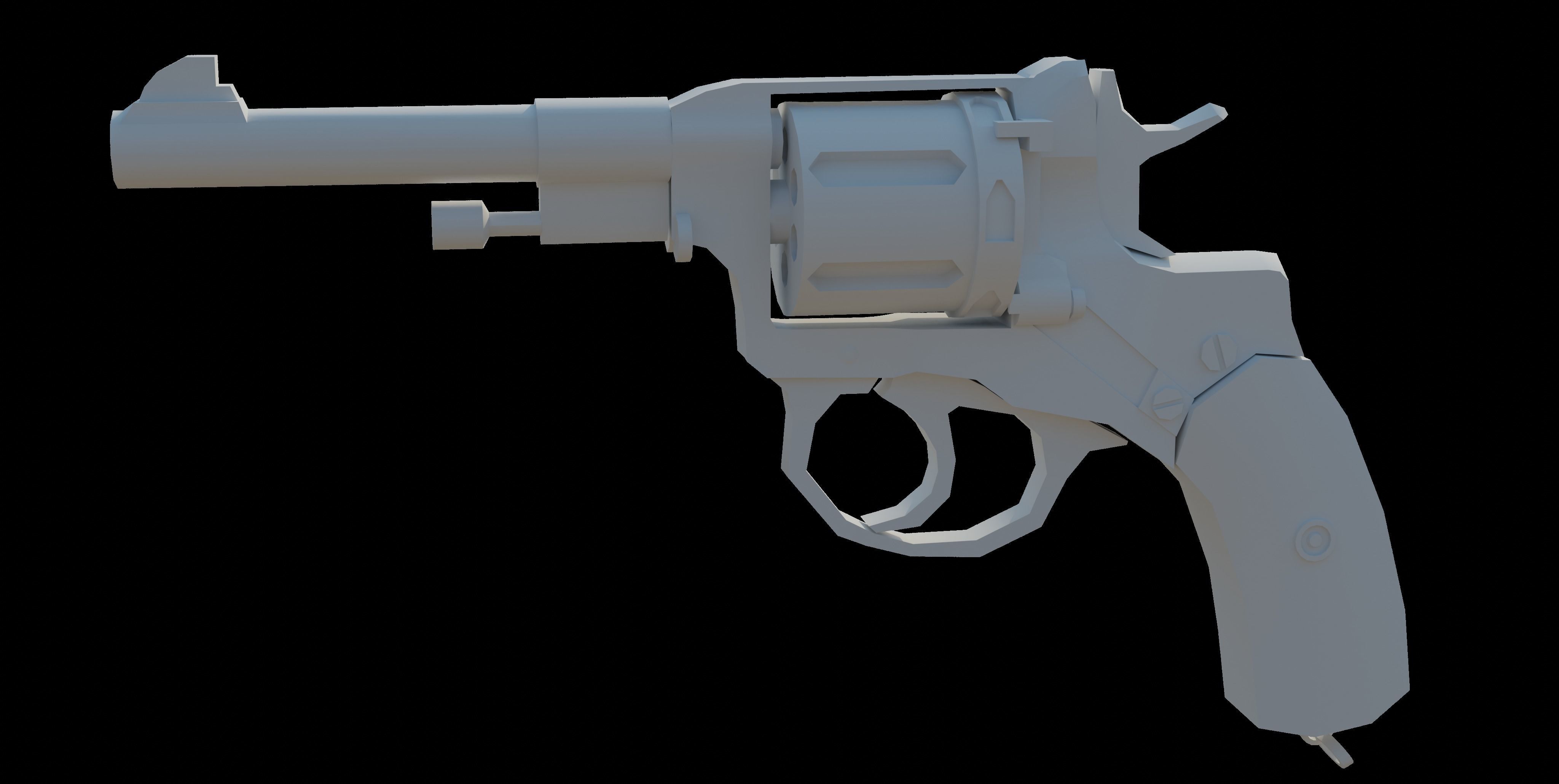 Nagant M1895 Low-poly 3D model_17