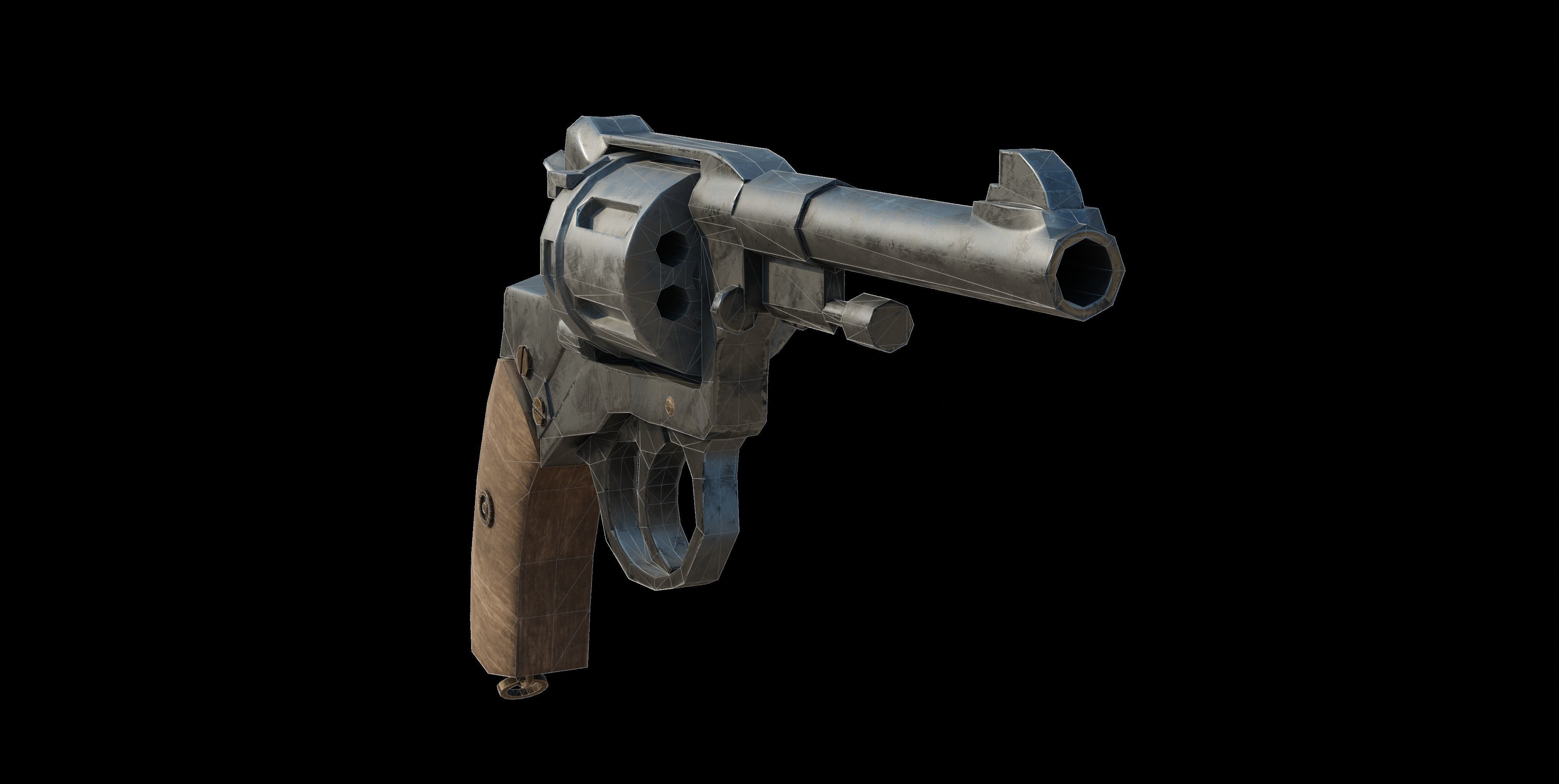 Nagant M1895 Low-poly 3D model_4