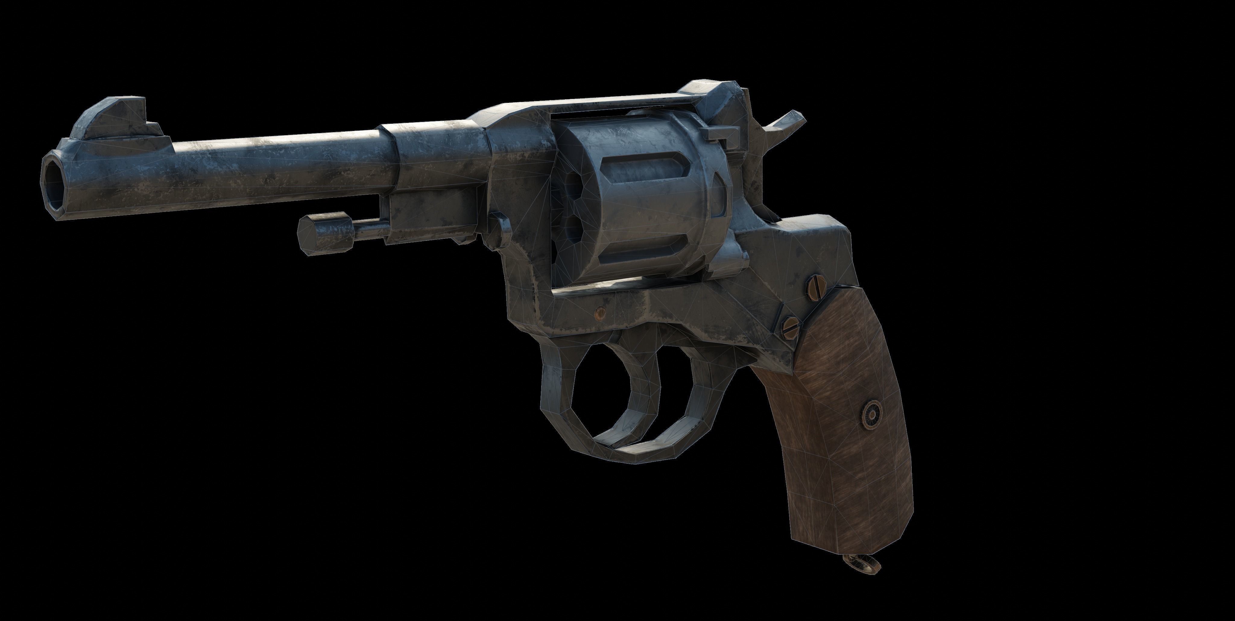 Nagant M1895 Low-poly 3D model_13
