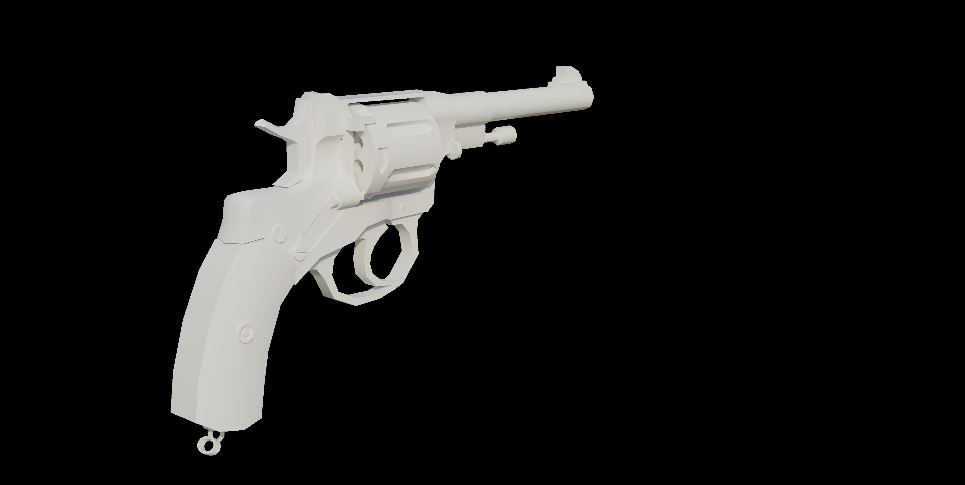 Nagant M1895 Low-poly 3D model_29