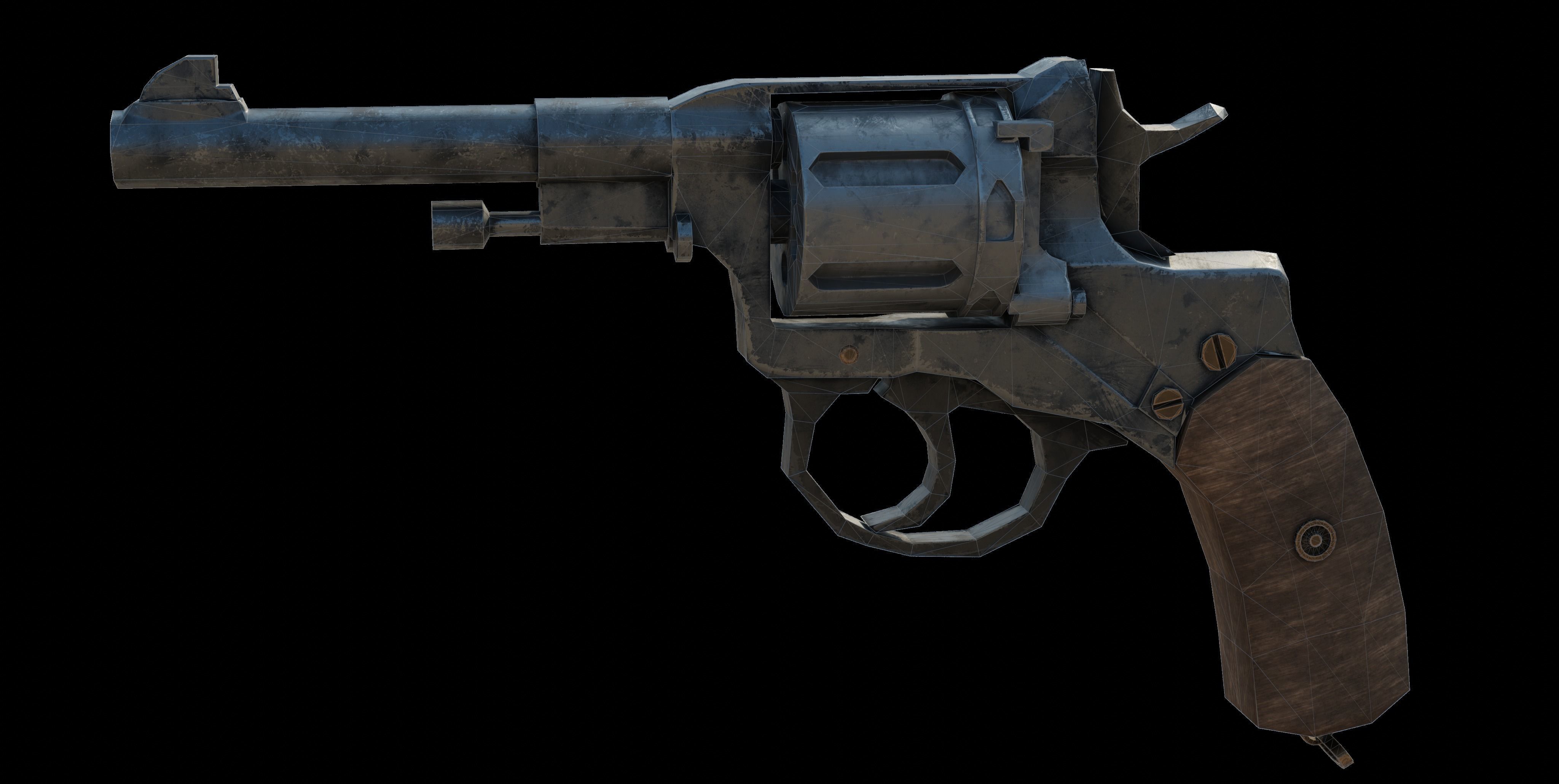 Nagant M1895 Low-poly 3D model_16