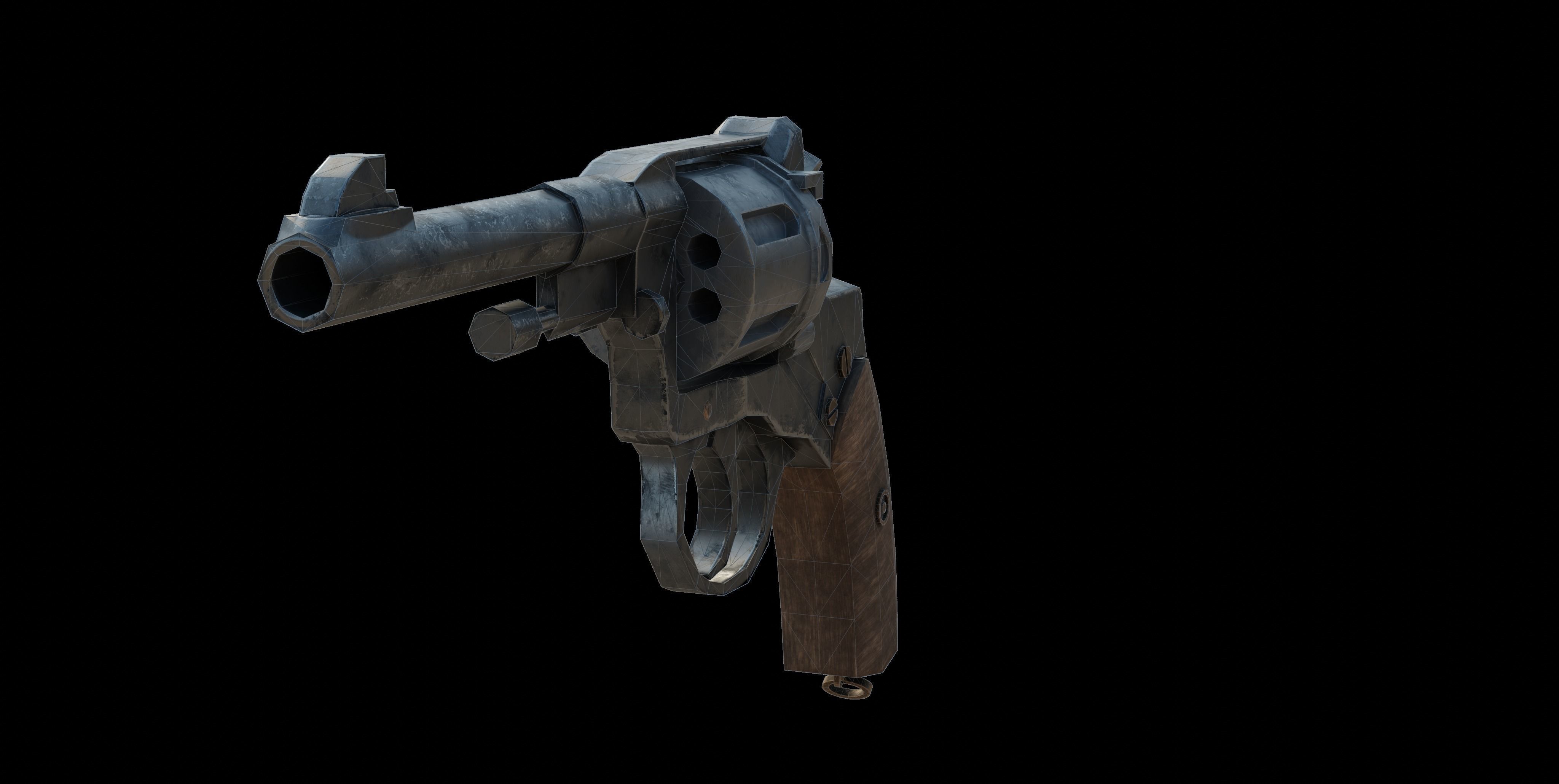 Nagant M1895 Low-poly 3D model_10