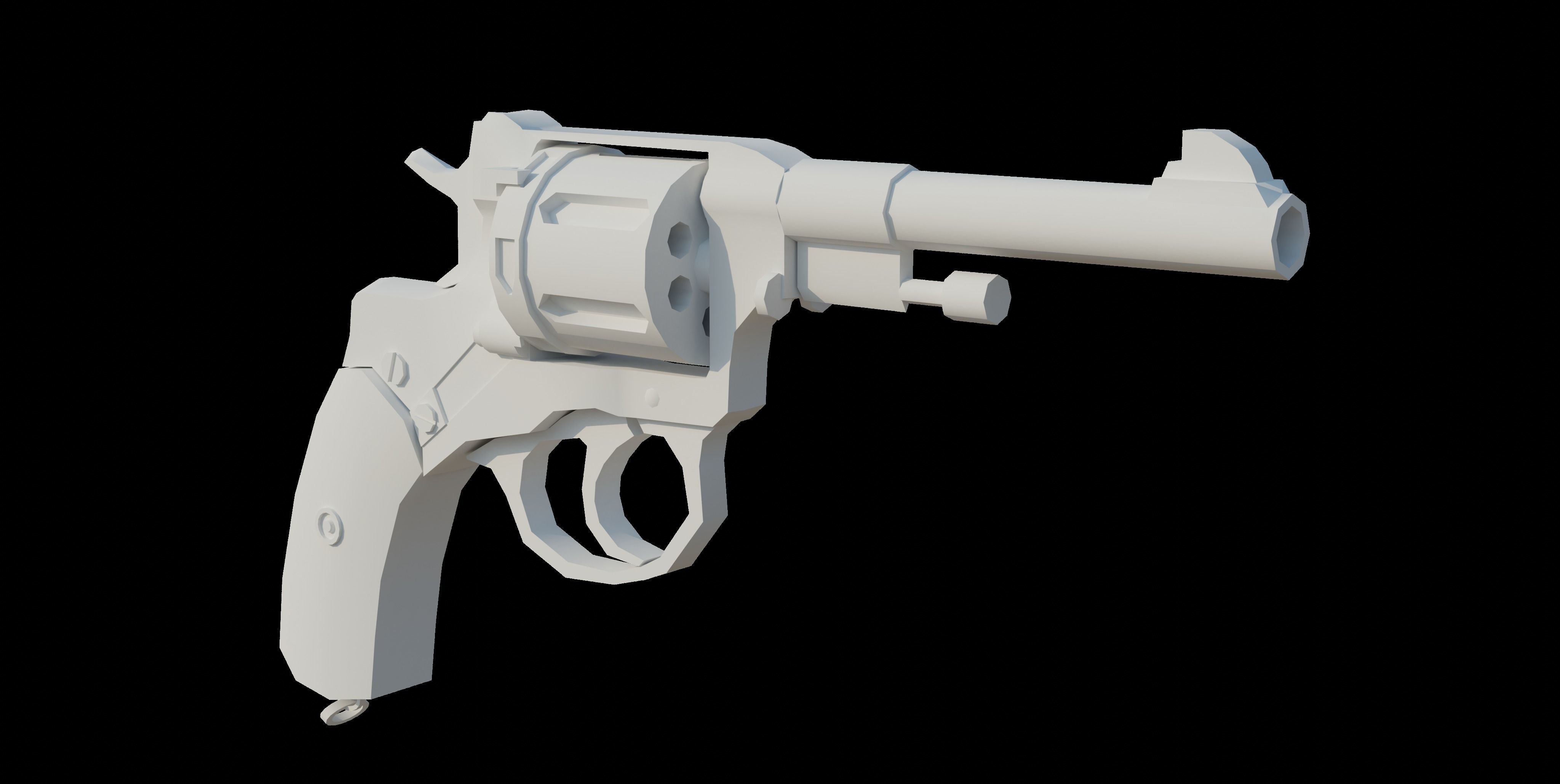 Nagant M1895 Low-poly 3D model_2
