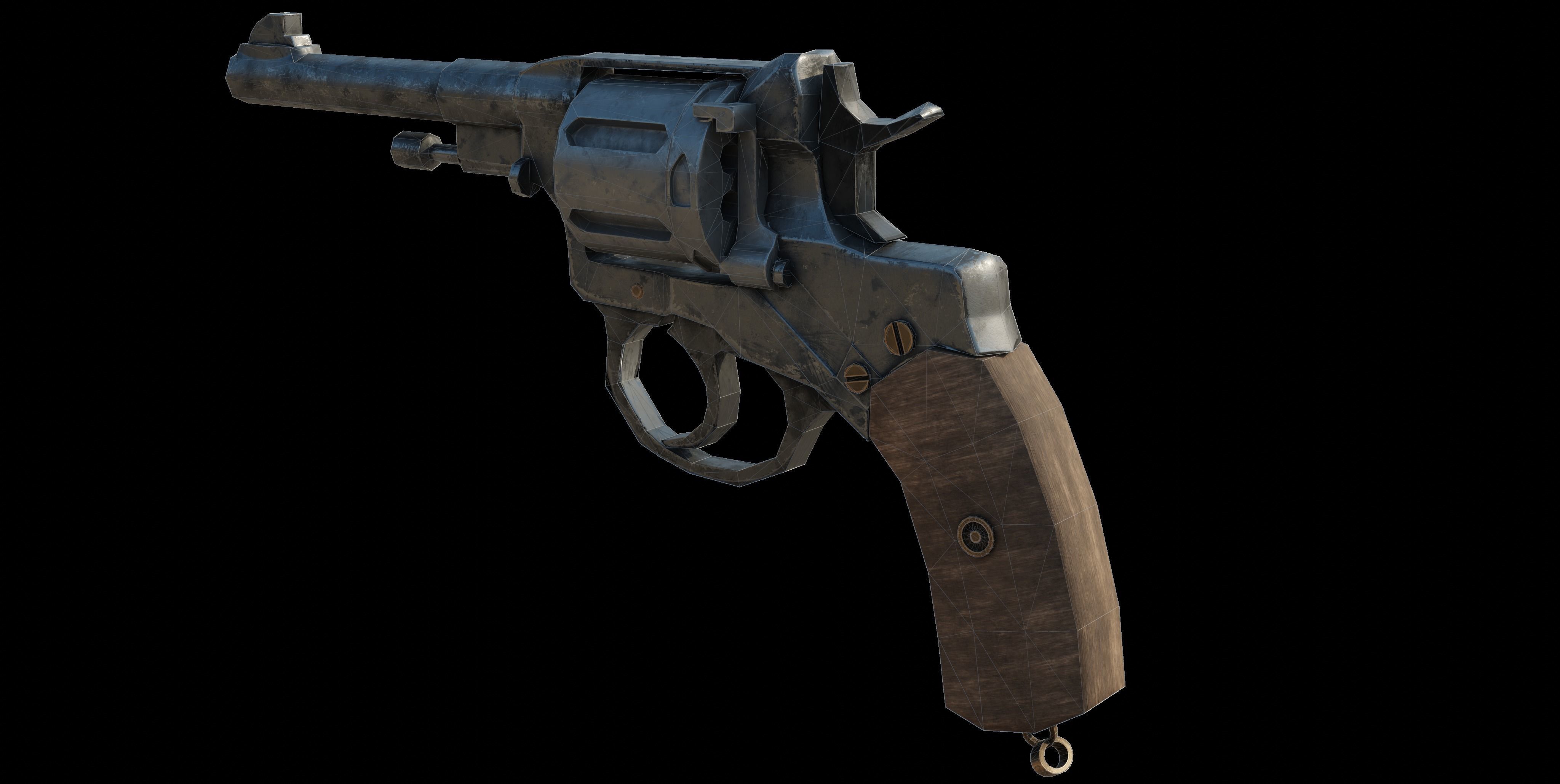 Nagant M1895 Low-poly 3D model_19