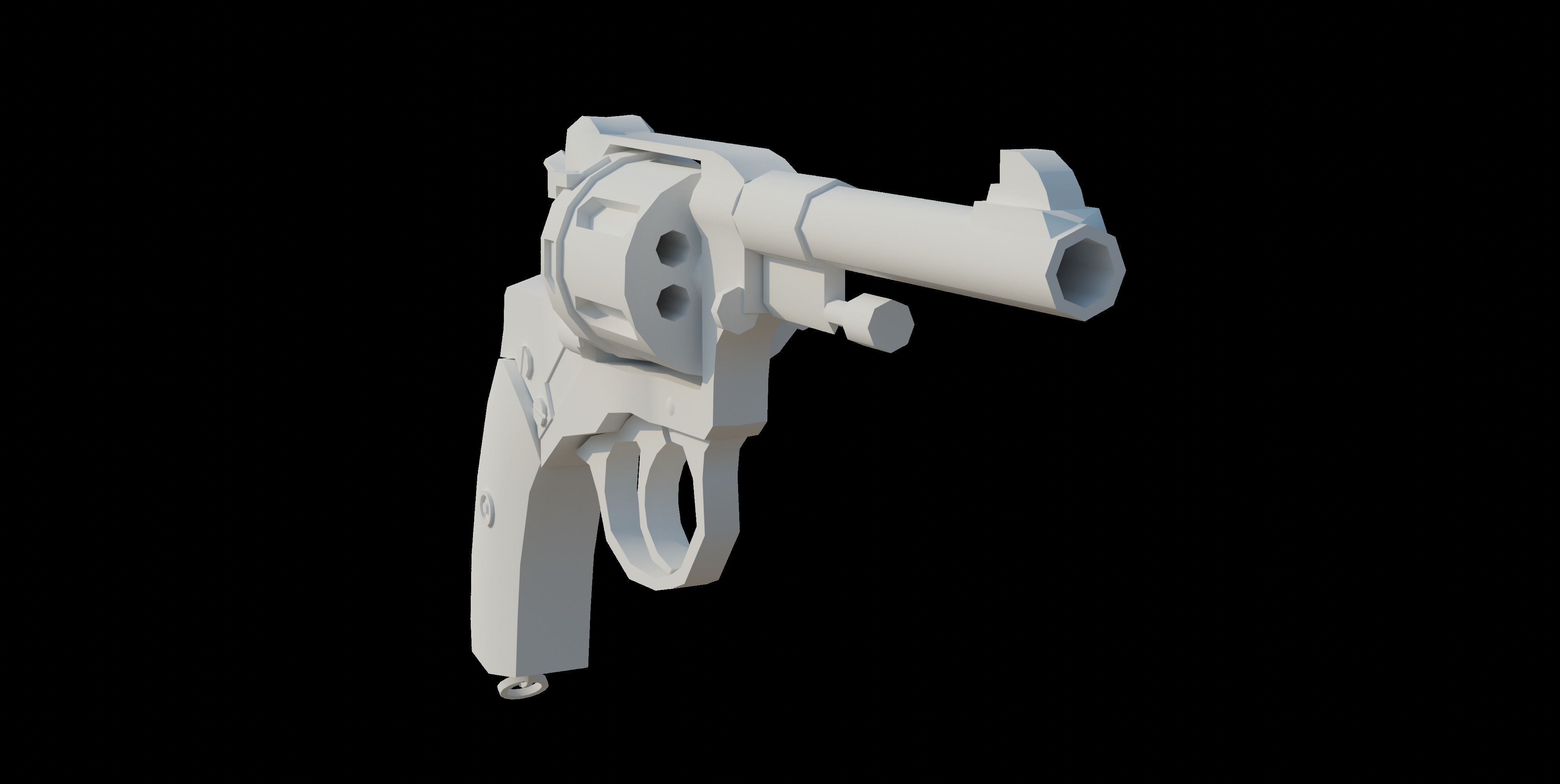 Nagant M1895 Low-poly 3D model_5