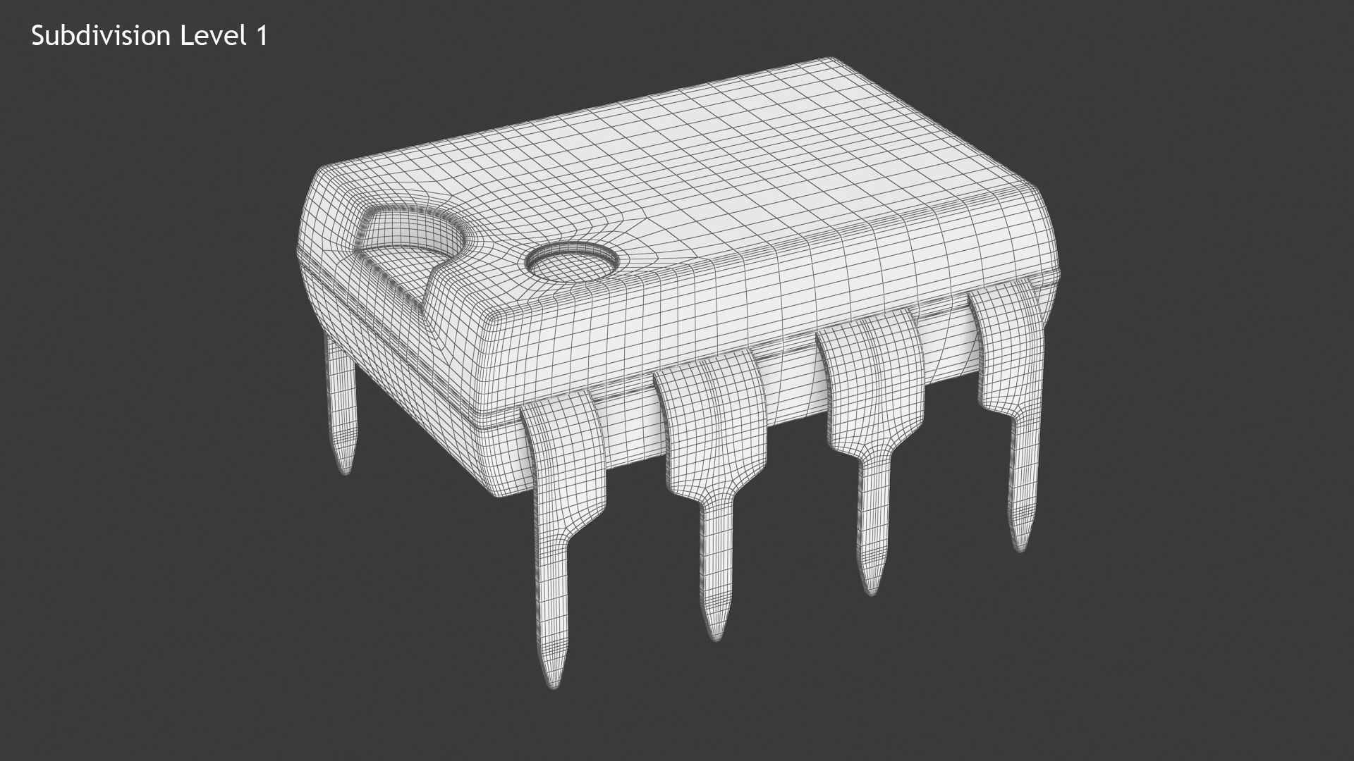 Microchip Small Low-poly 3D model_10