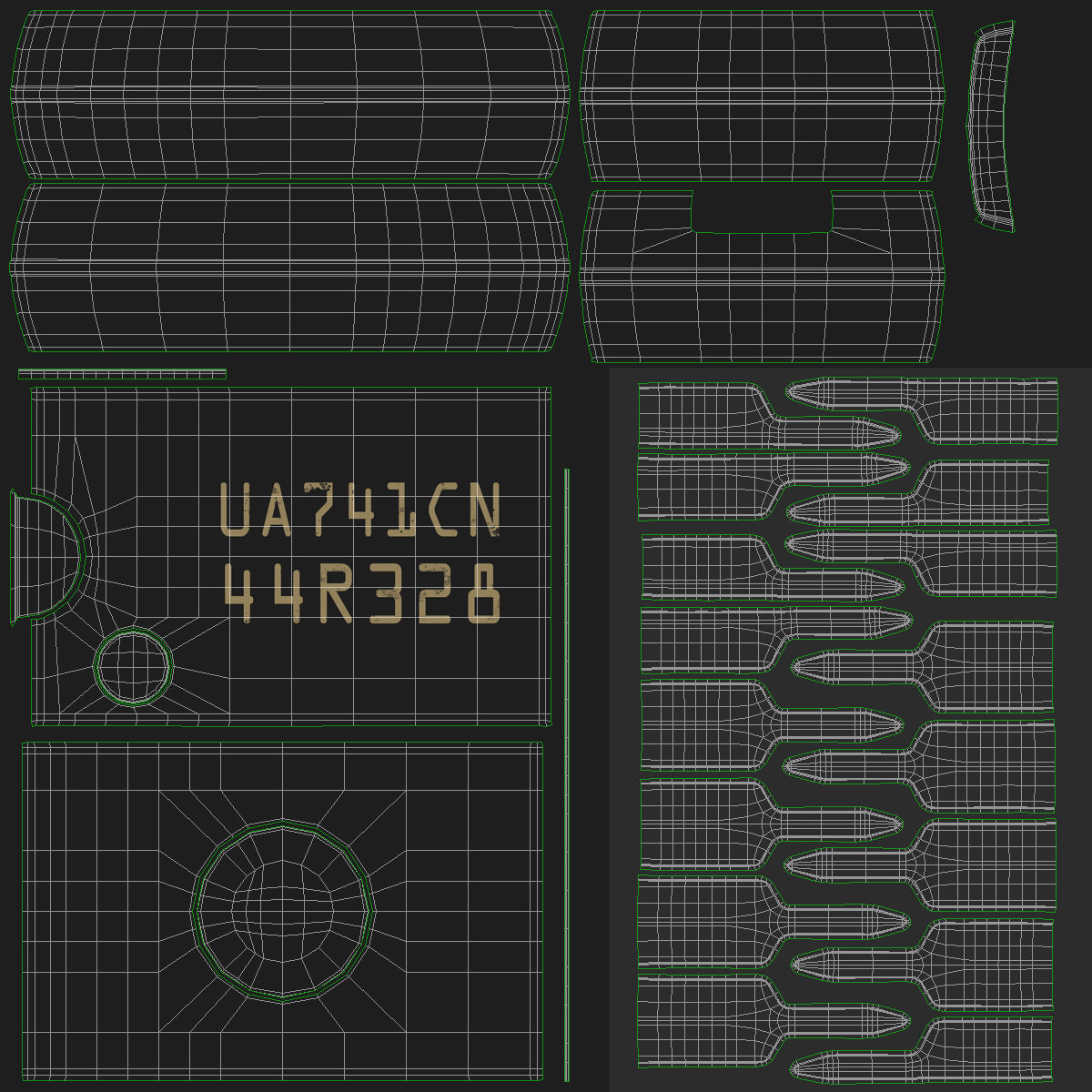 Microchip Small Low-poly 3D model_15