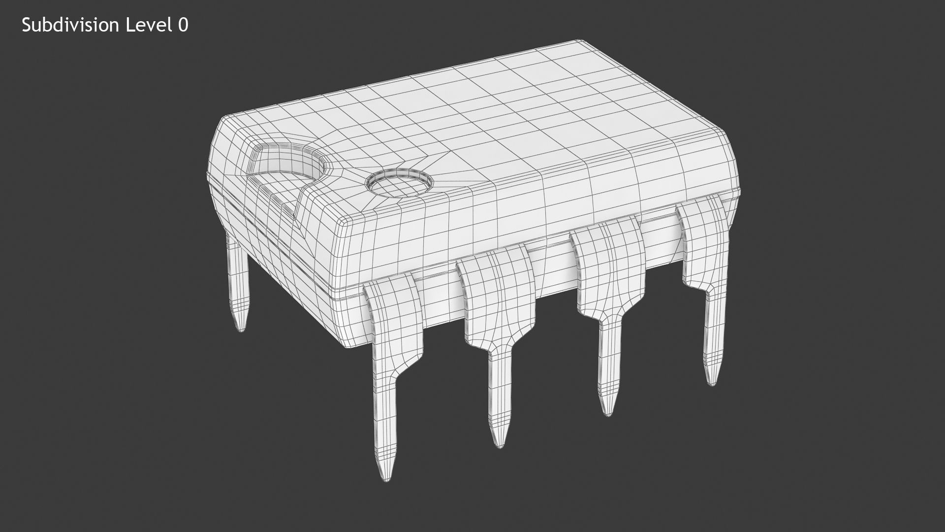 Microchip Small Low-poly 3D model_9