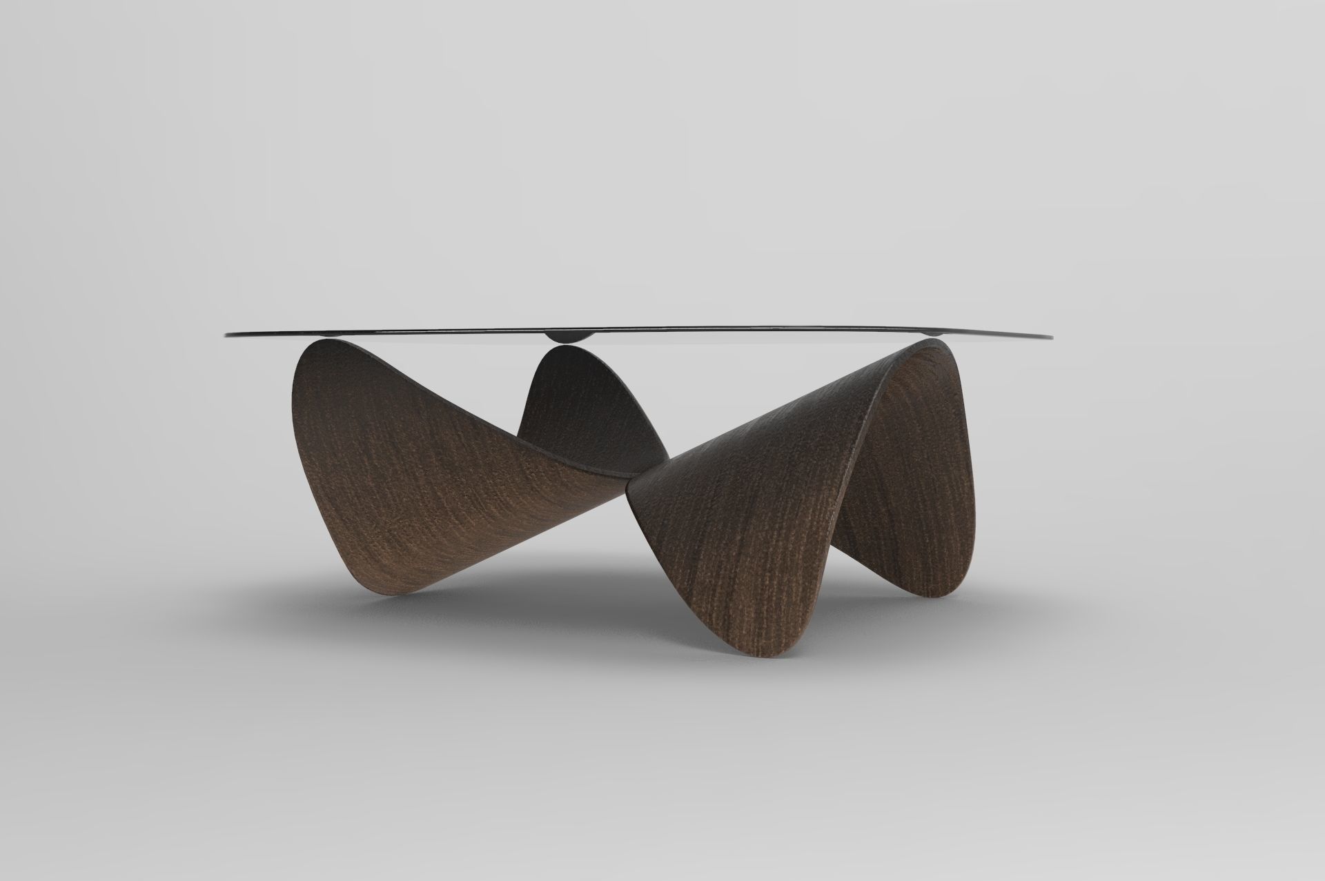 Glass-Table coffee table made of wood and glass Low-poly 3D model_3