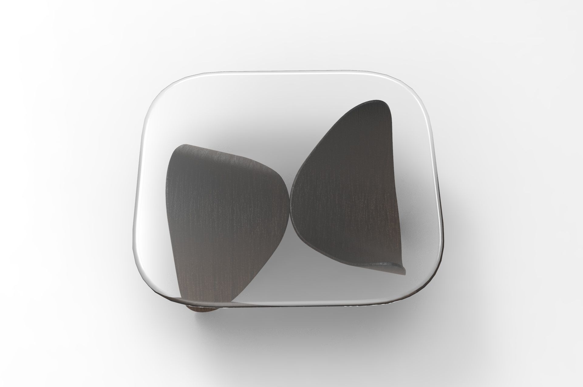 Glass-Table coffee table made of wood and glass Low-poly 3D model_4