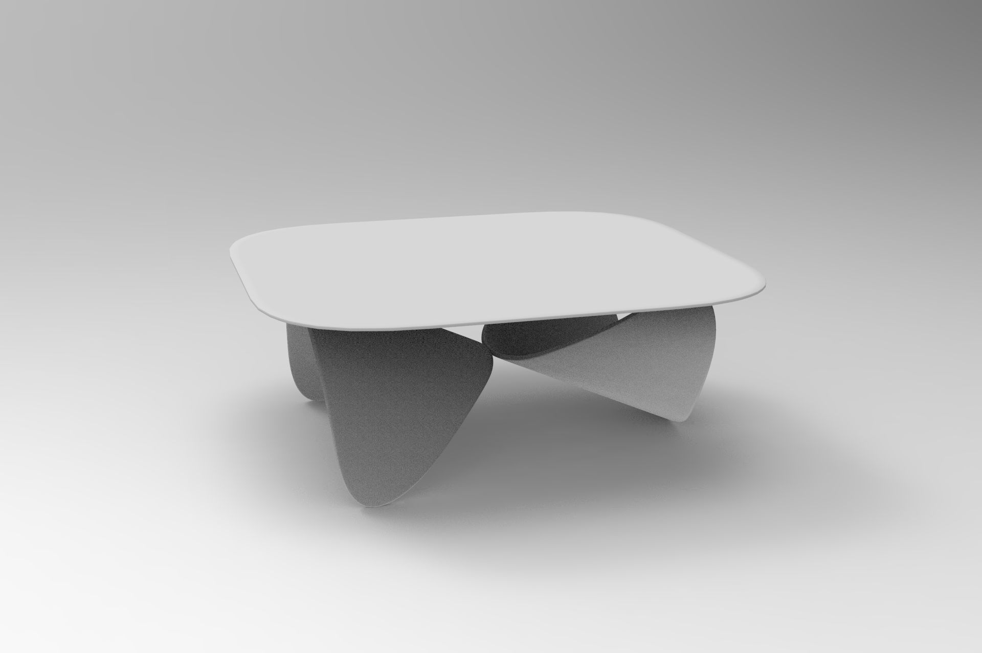 Glass-Table coffee table made of wood and glass Low-poly 3D model_8