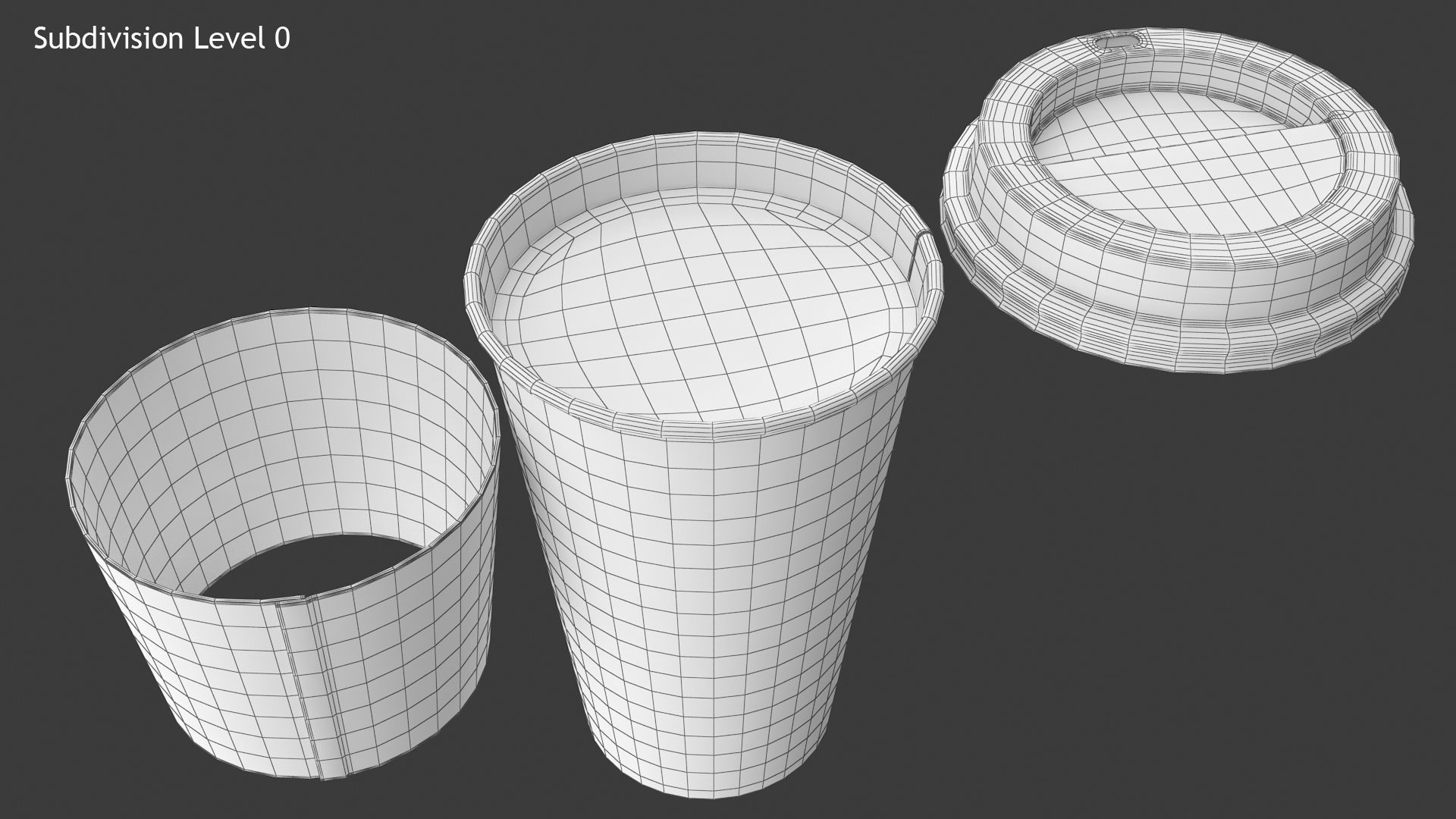 Paper Cup Low-poly 3D model_11