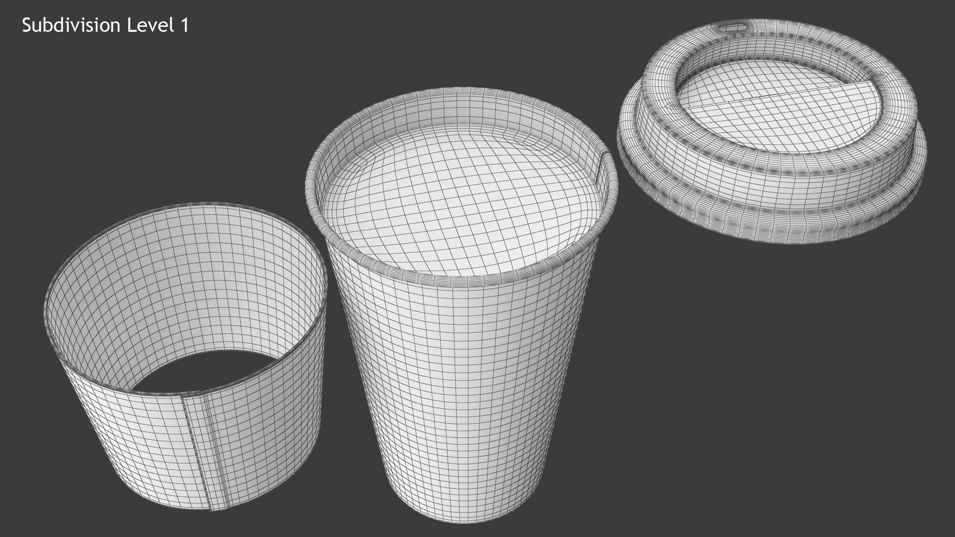 Paper Cup Low-poly 3D model_12