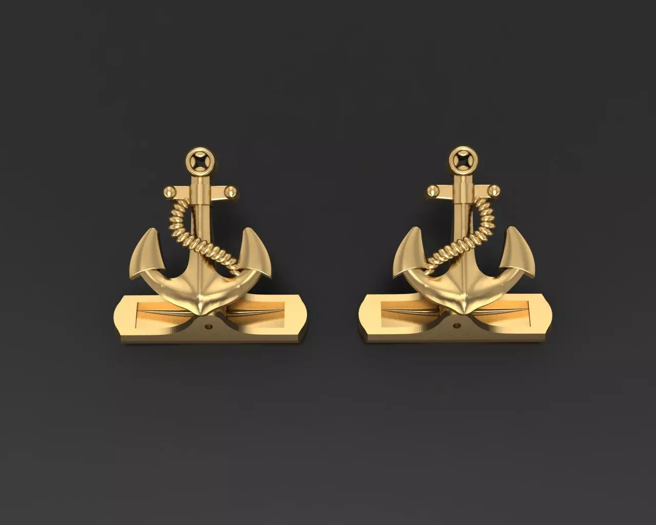 Cufflinks Anchor 3D print model