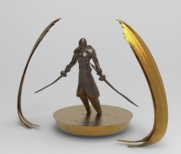 sword man Low-poly 3D model