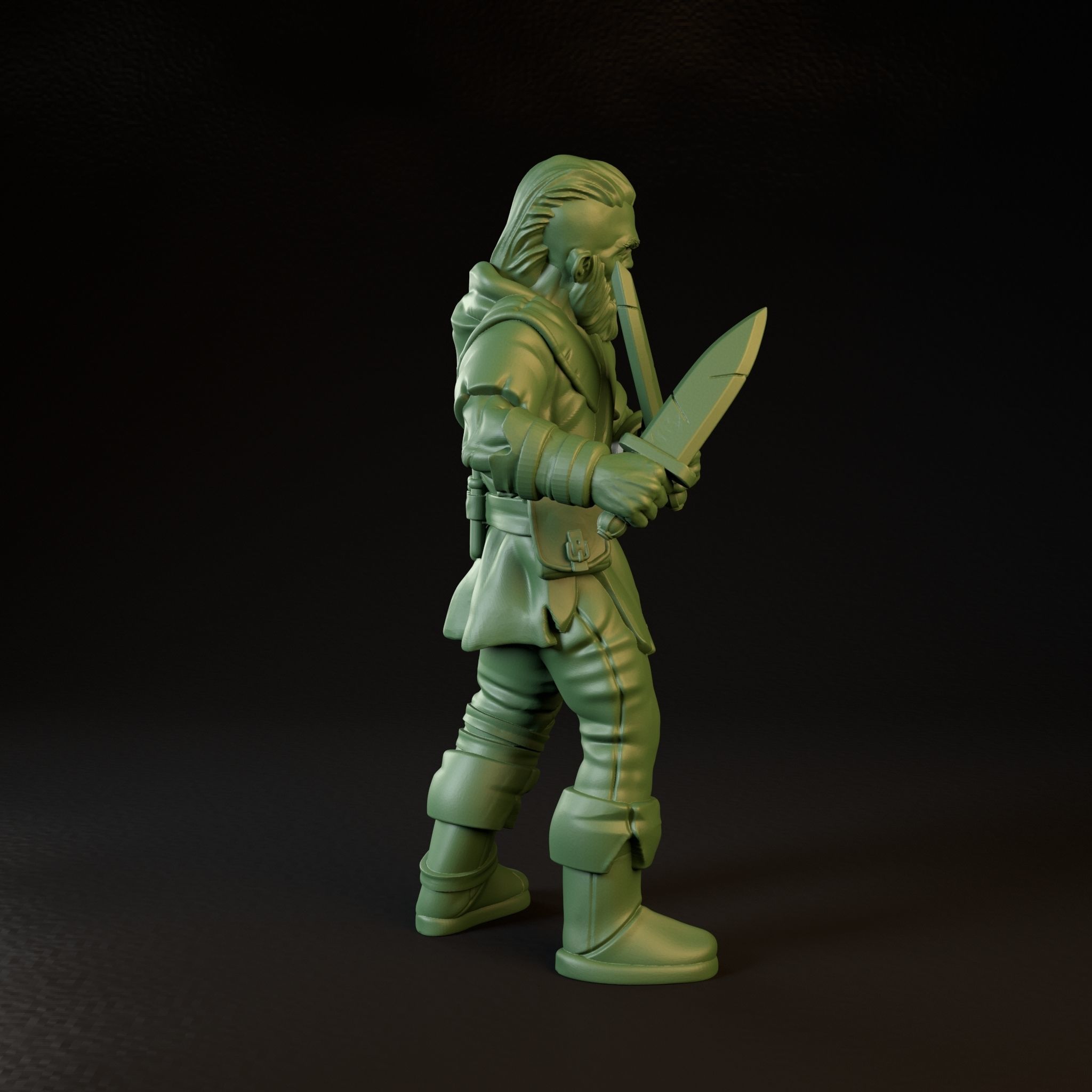 Dual Daggers Professionally Pre-supported 3D print model_1
