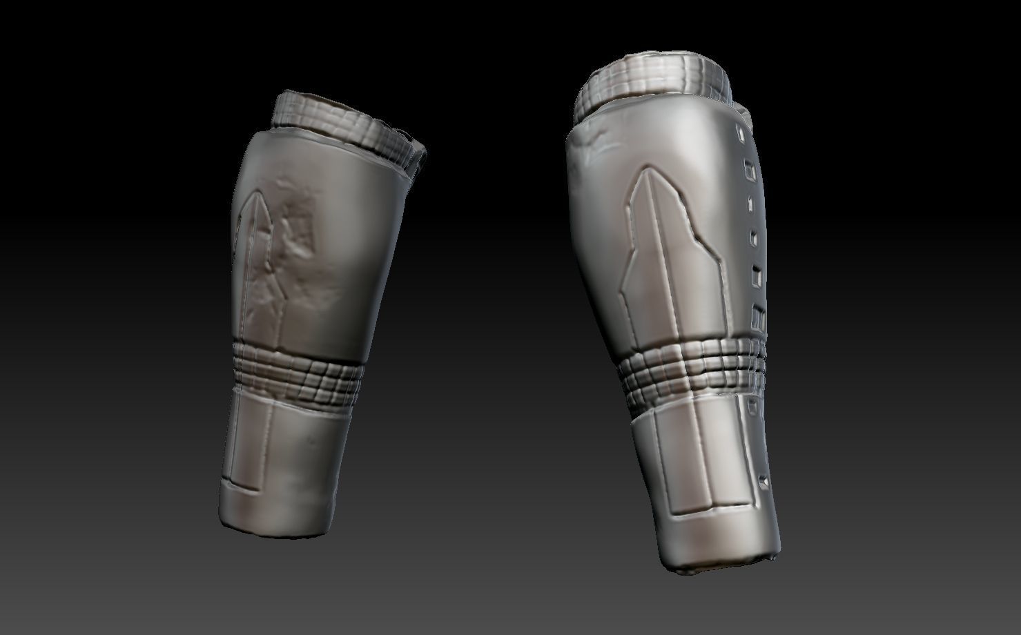 predator 1 inspired shin armour 3D print model_1