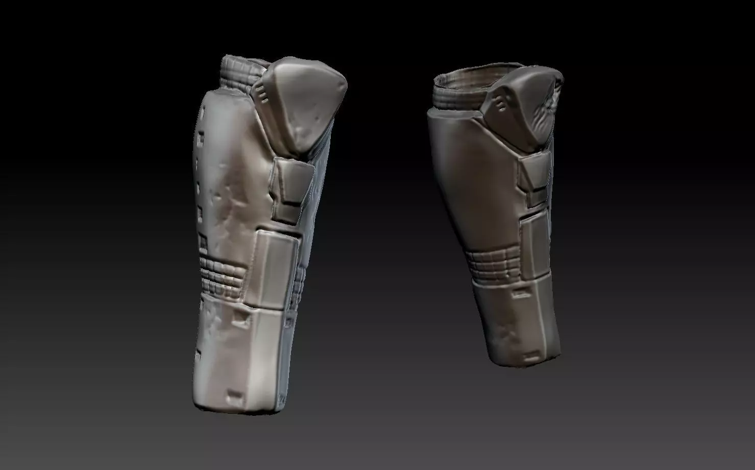 predator 1 inspired shin armour 3D print model_0