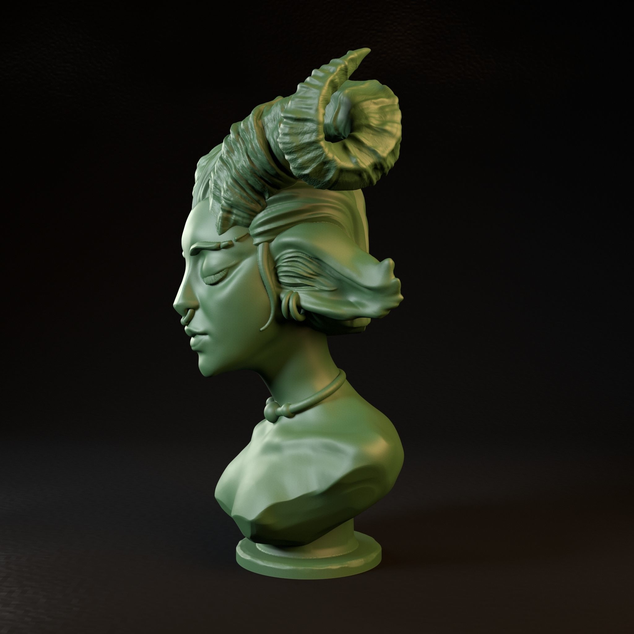 Fantasy Female Faun Professionally Pre-supported 3D print model_2