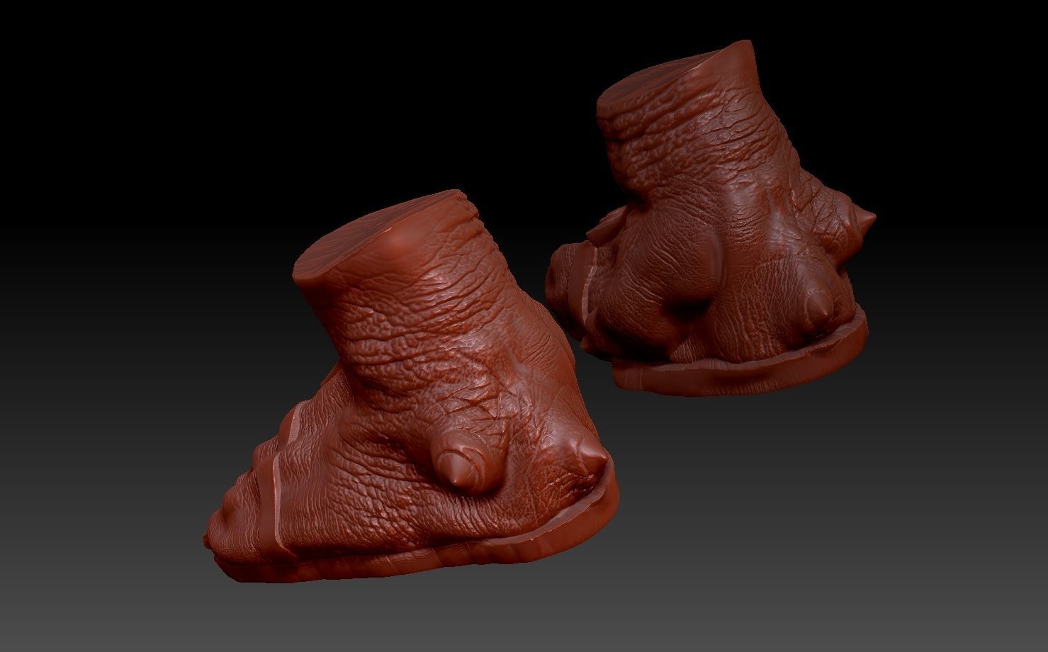 predator 1 inspired feet 3D print model_2