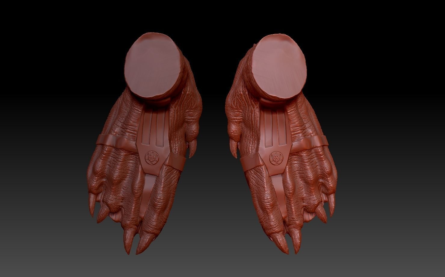 predator 1 inspired feet 3D print model_1