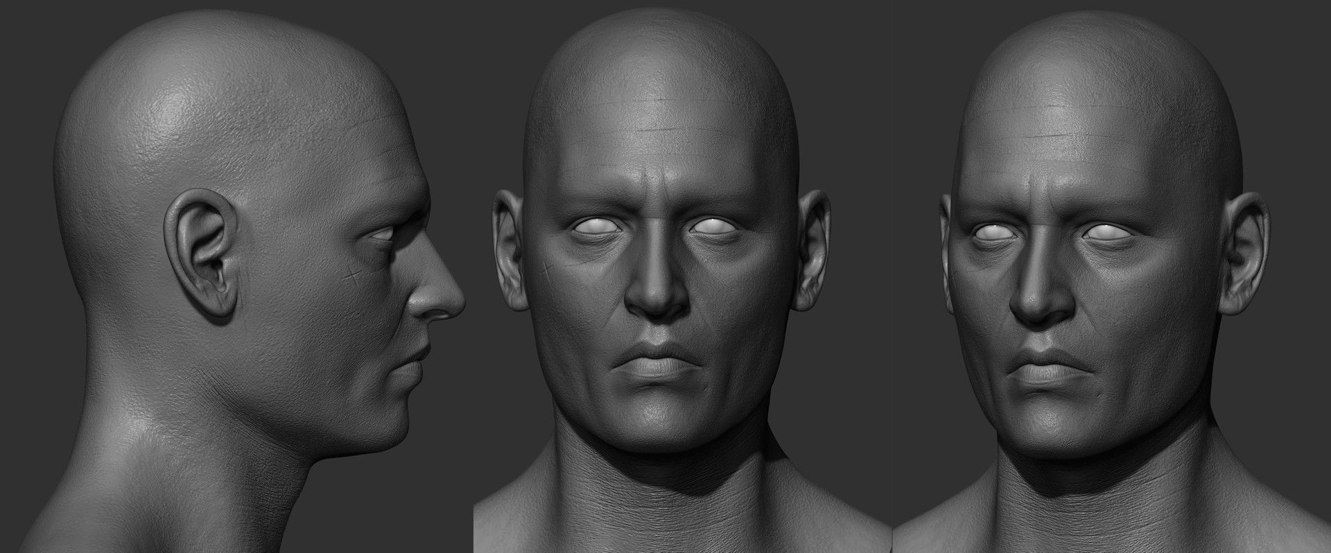 Johnny Depp High Poly Concept - Zbrush 3D model_14