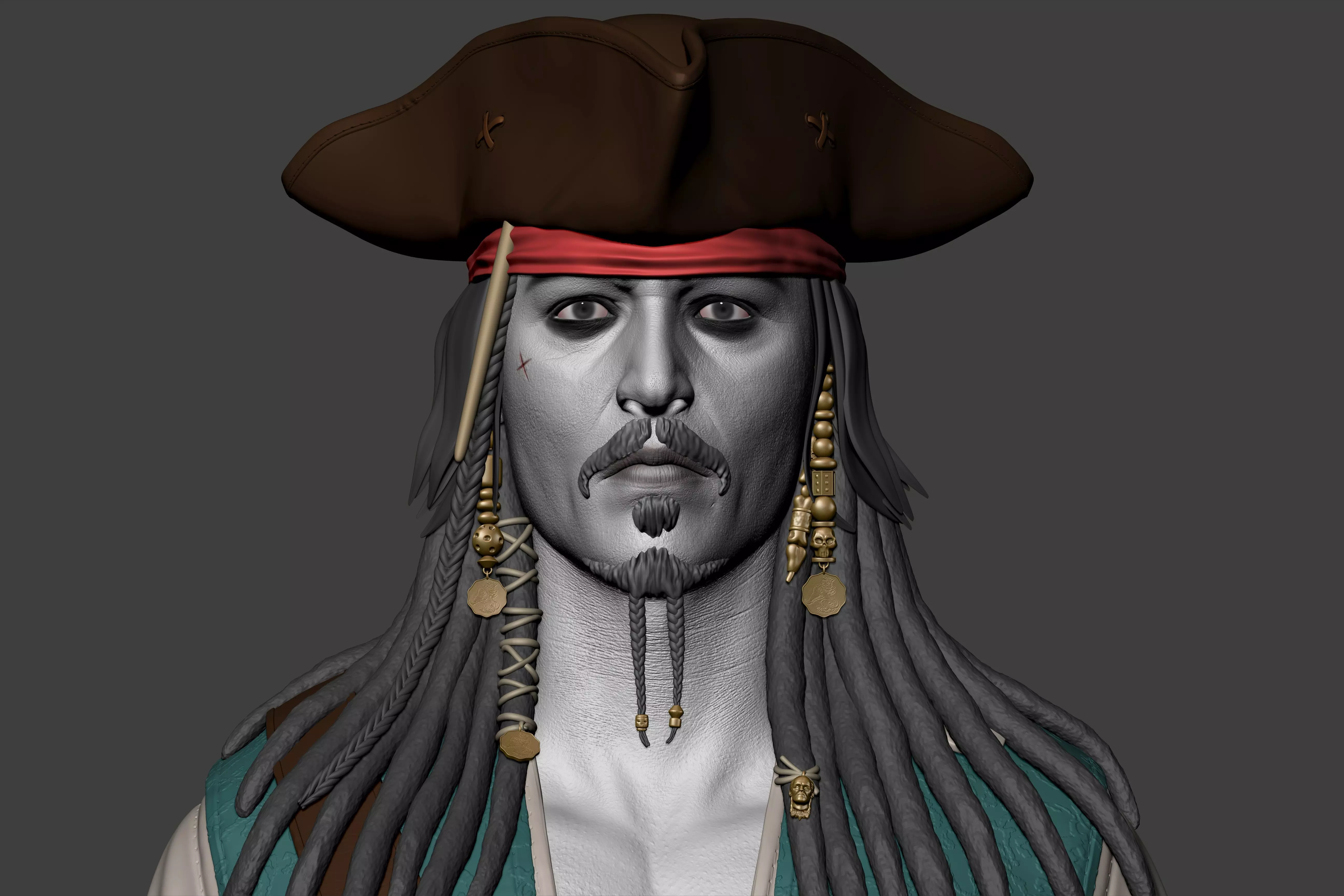 Johnny Depp High Poly Concept - Zbrush 3D model_0