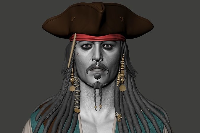 Johnny Depp High Poly Concept - Zbrush 3D model