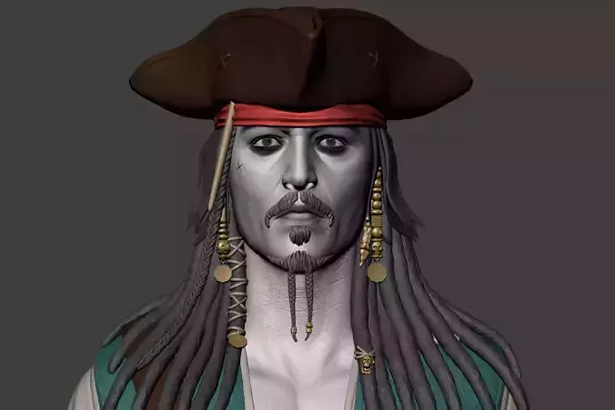 Johnny Depp High Poly Concept - Zbrush 3D model