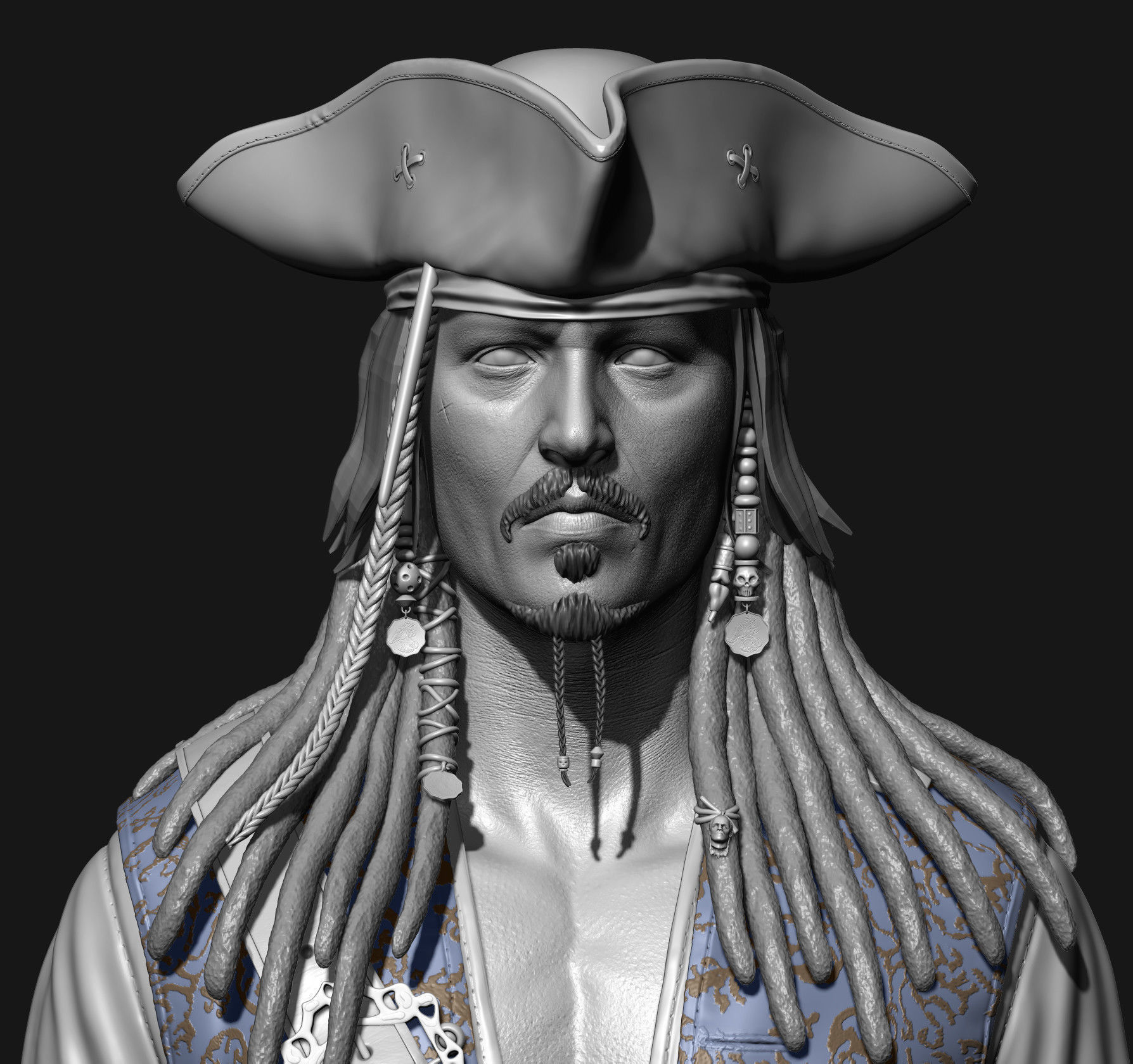 Johnny Depp High Poly Concept - Zbrush 3D model_16