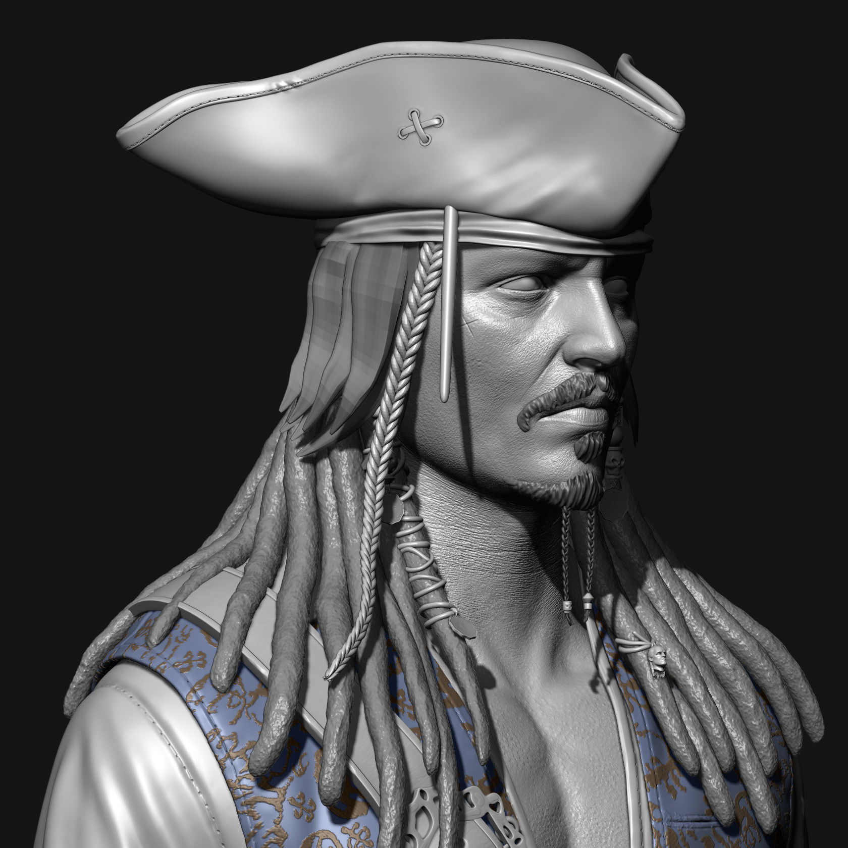 Johnny Depp High Poly Concept - Zbrush 3D model_13