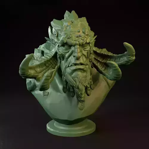 Rock Giant Bust professionally Pre-supported 3D print model