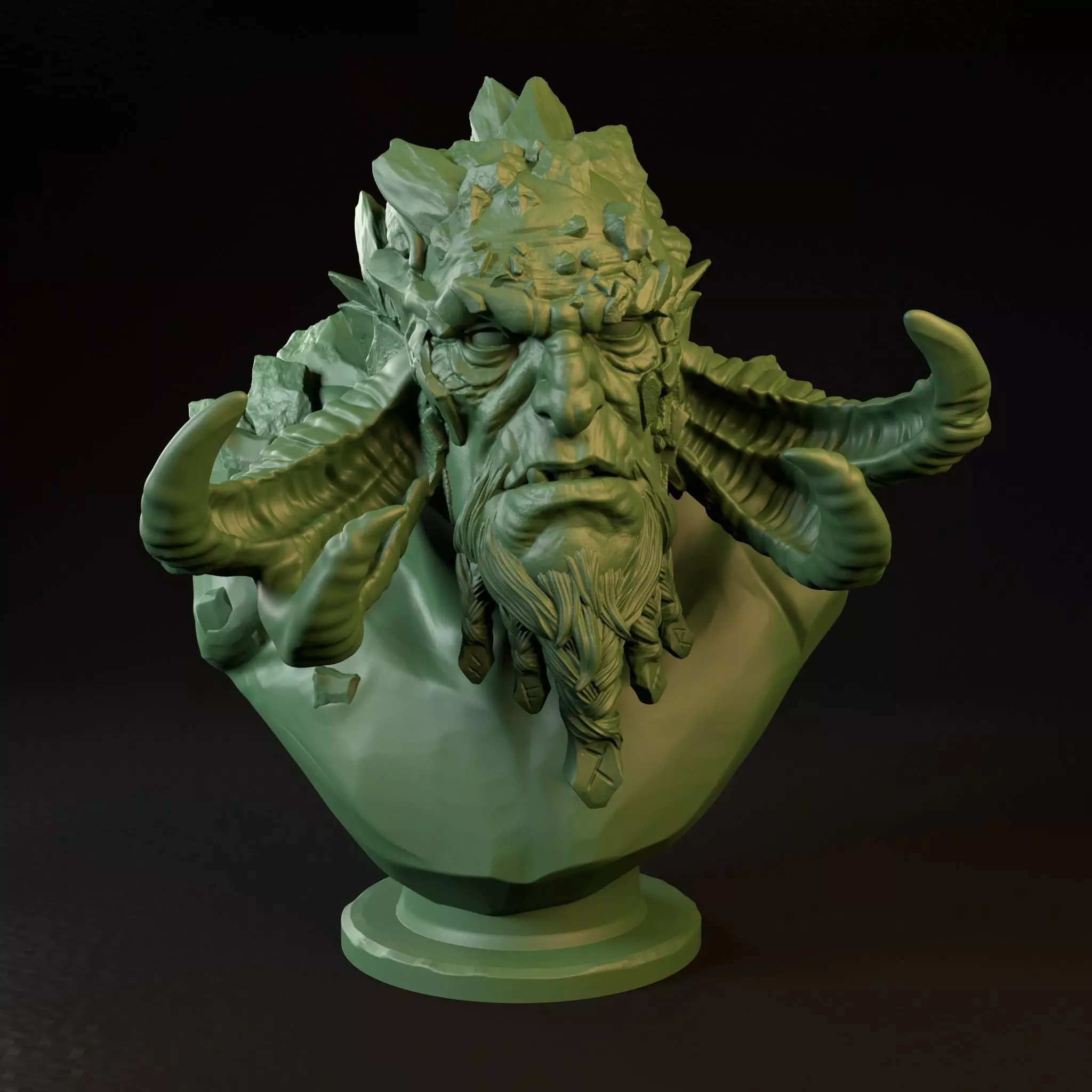 Rock Giant Bust professionally Pre-supported 3D print model_0