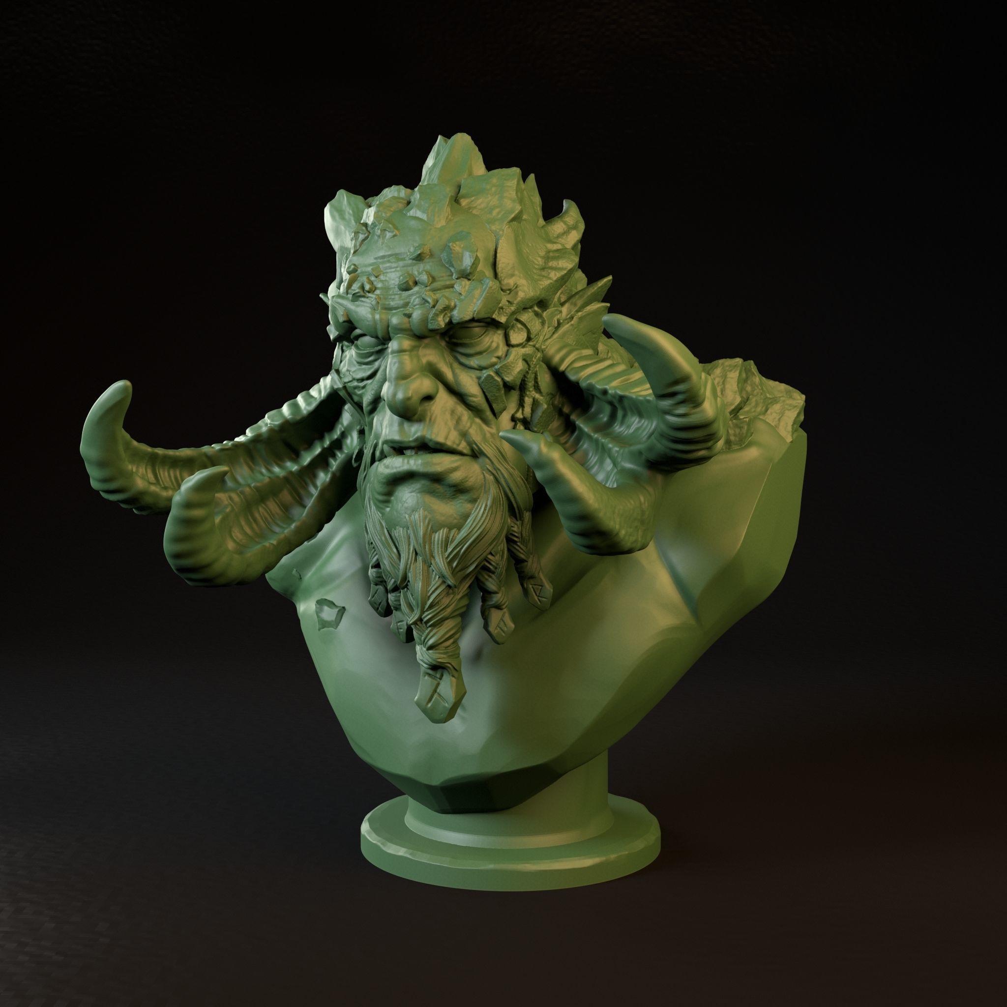 Rock Giant Bust professionally Pre-supported 3D print model_6