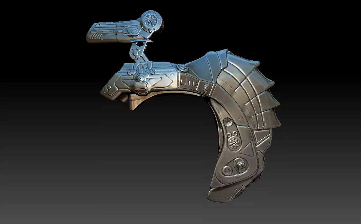 predator 1 inspired backpack and cannon 3D print model_0