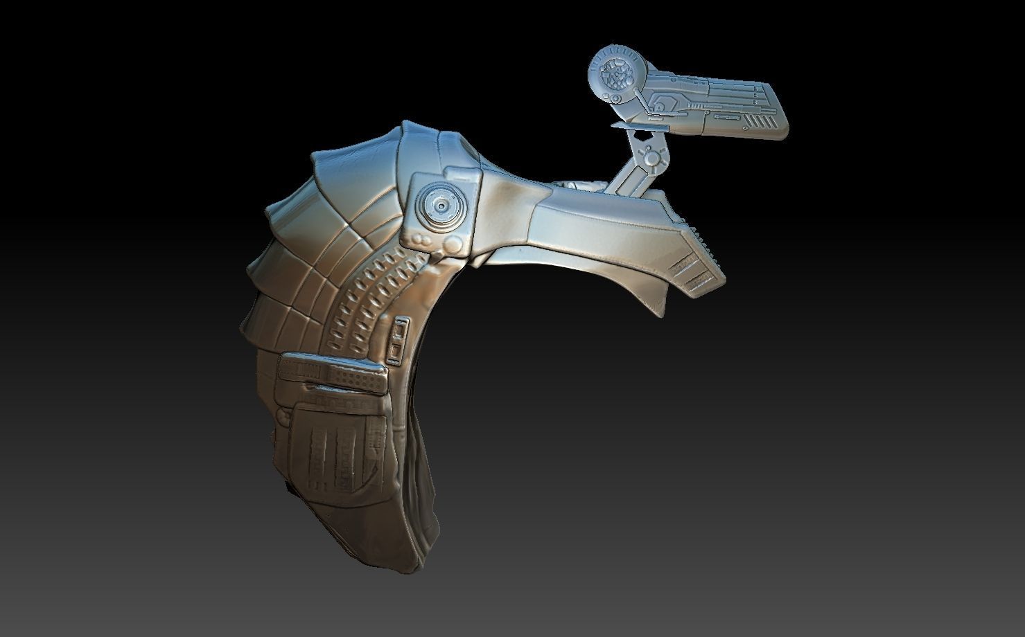 predator 1 inspired backpack and cannon 3D print model_2