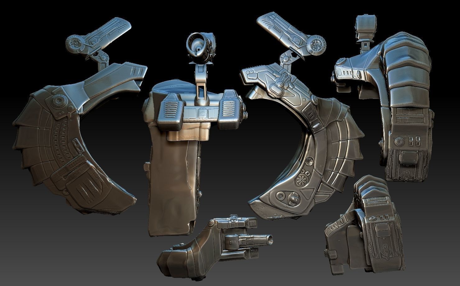 predator 1 inspired backpack and cannon 3D print model_4