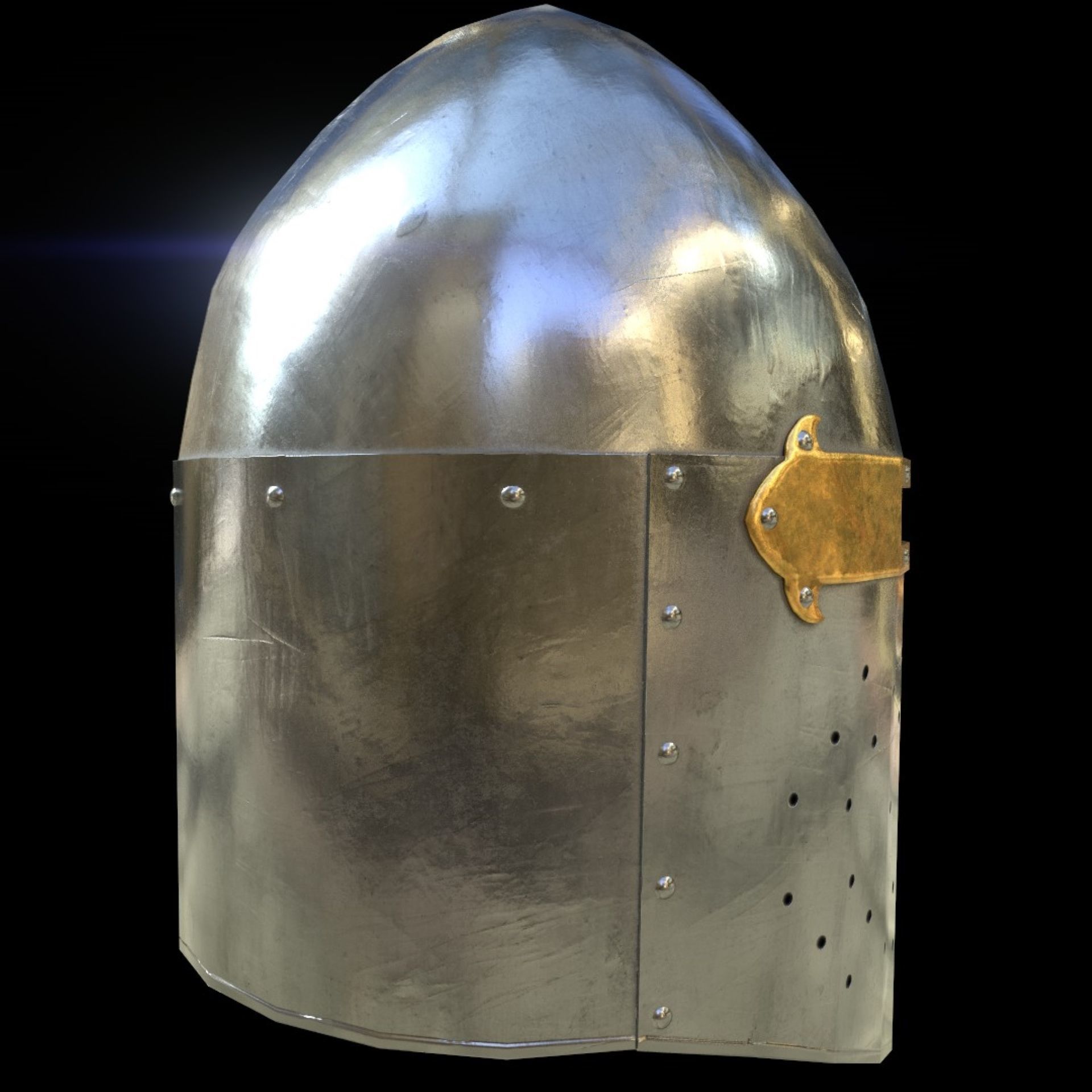 Sugarloaf Helmet Low-poly 3D model_5