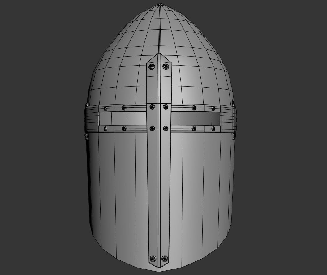 Sugarloaf Helmet Low-poly 3D model_7