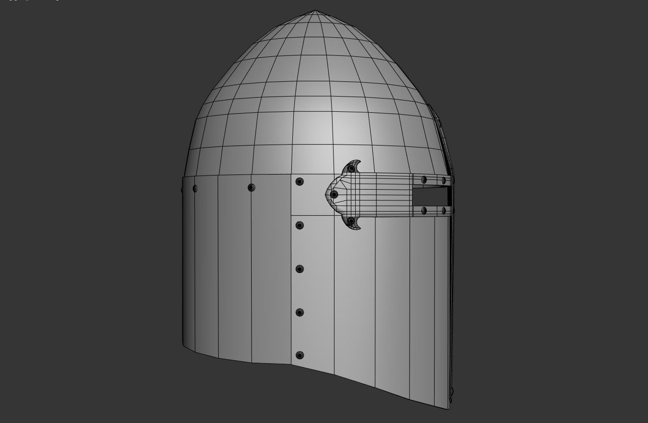 Sugarloaf Helmet Low-poly 3D model_9